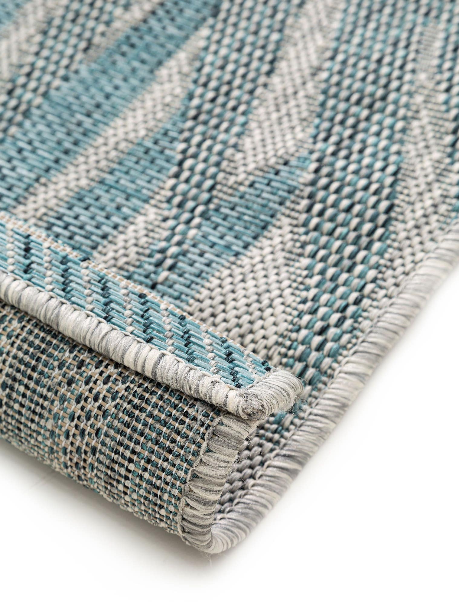 Tapete de 100% polipropileno em Azul com pelo de até 5 mm de altura da benuta Nest