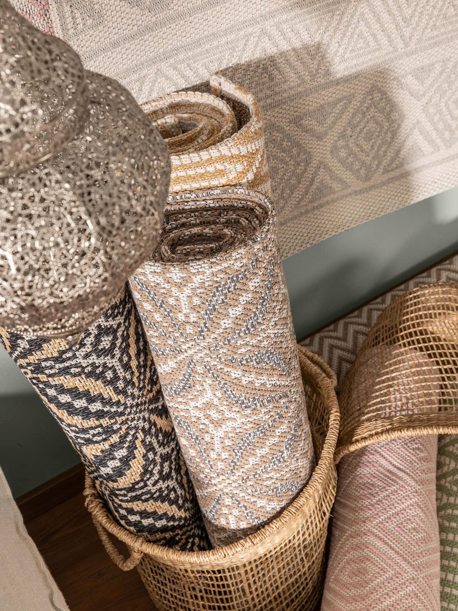 Teppich aus 100% Baumwolle in Beige mit bis 5 mm hohem Flor von benuta Nest