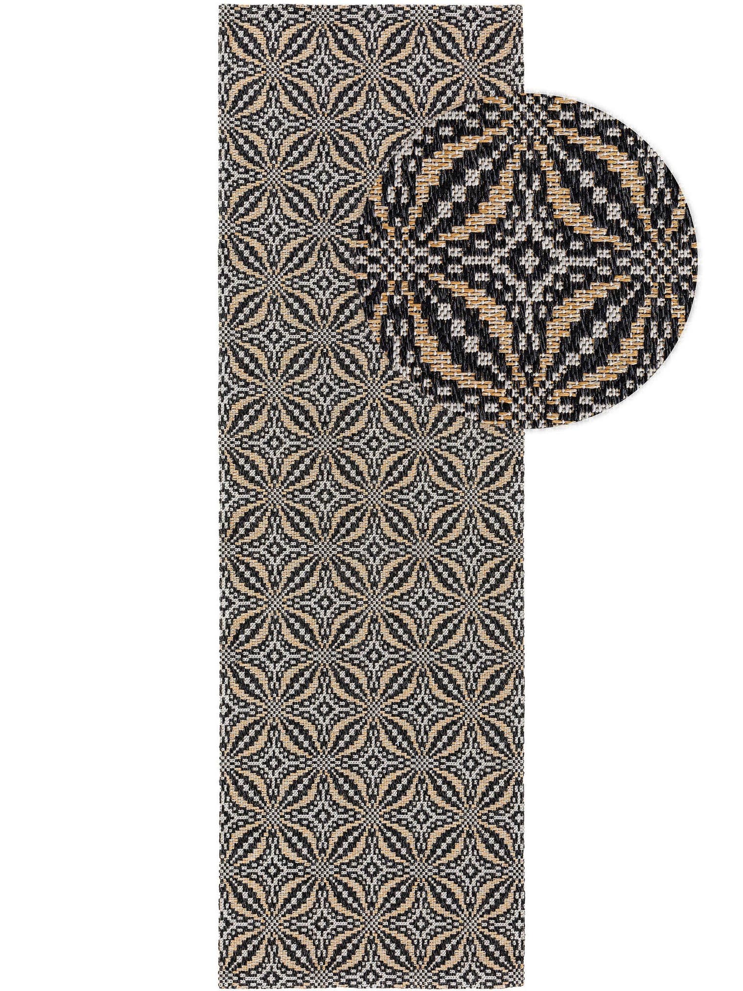 Teppich aus 100% Baumwolle in Schwarz mit bis 5 mm hohem Flor von benuta Nest