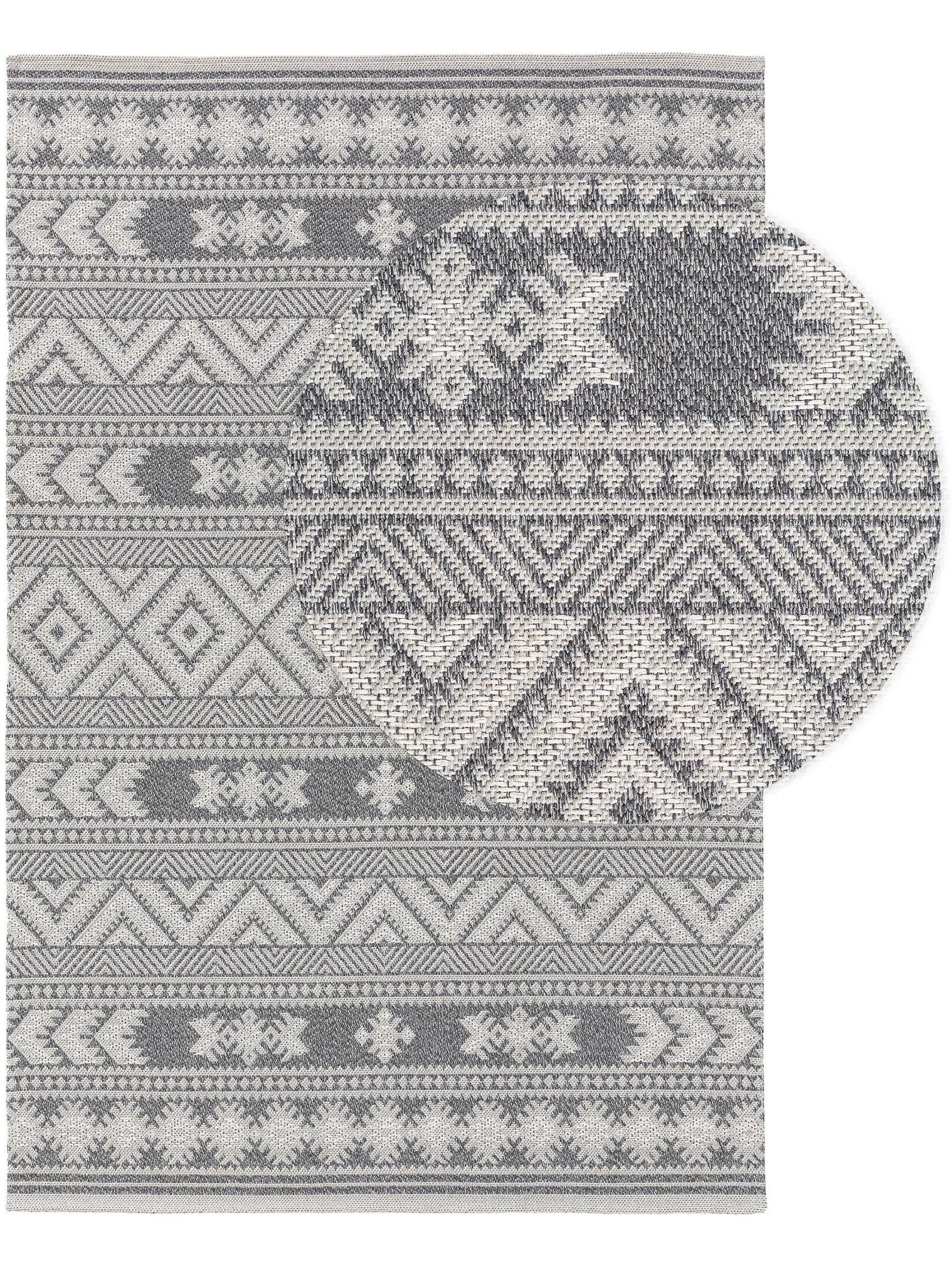 Teppich aus 100% Baumwolle in Grau mit bis 5 mm hohem Flor von benuta