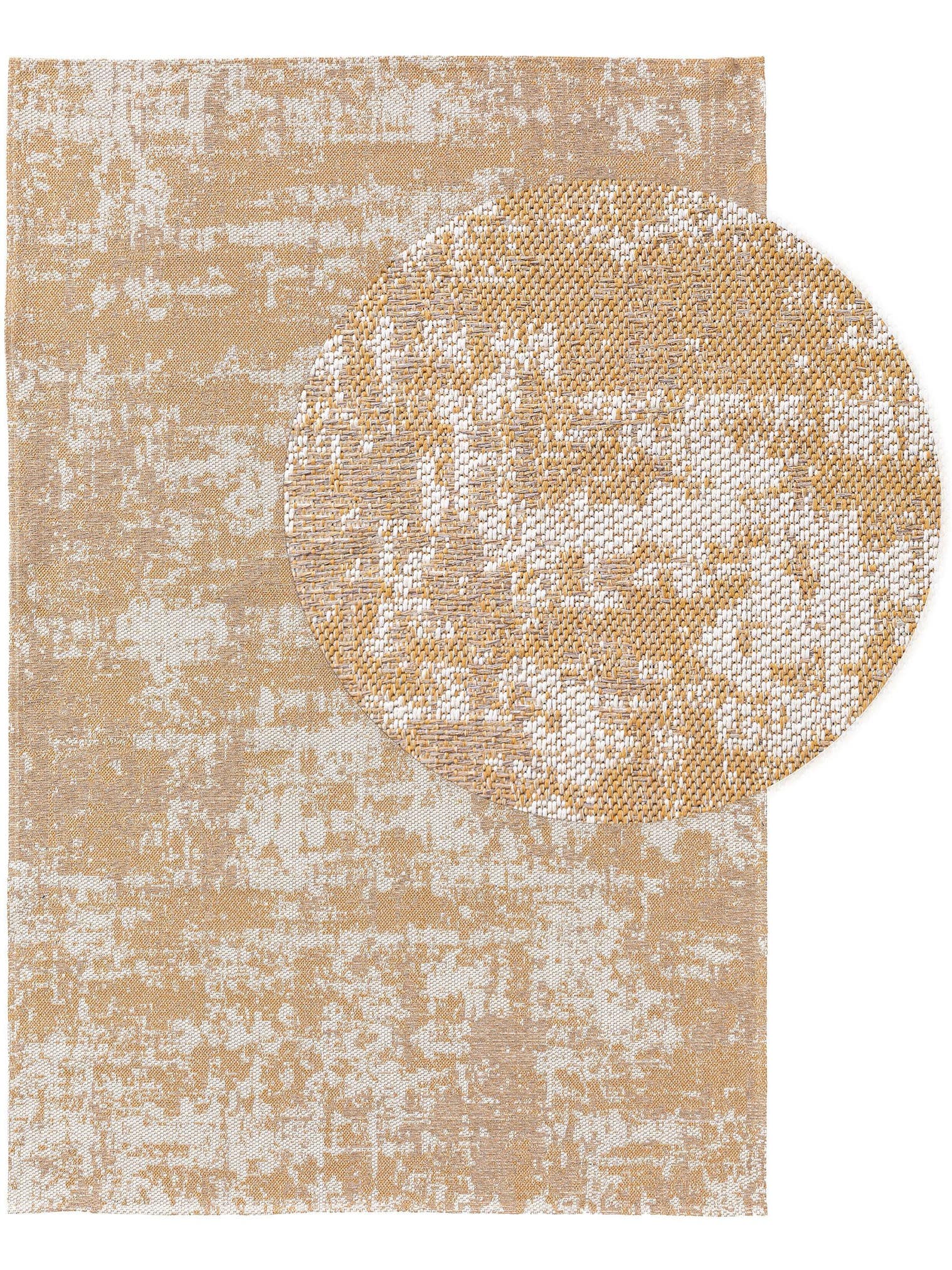 Teppich aus 100% Baumwolle in Gelb mit bis 5 mm hohem Flor von benuta Nest