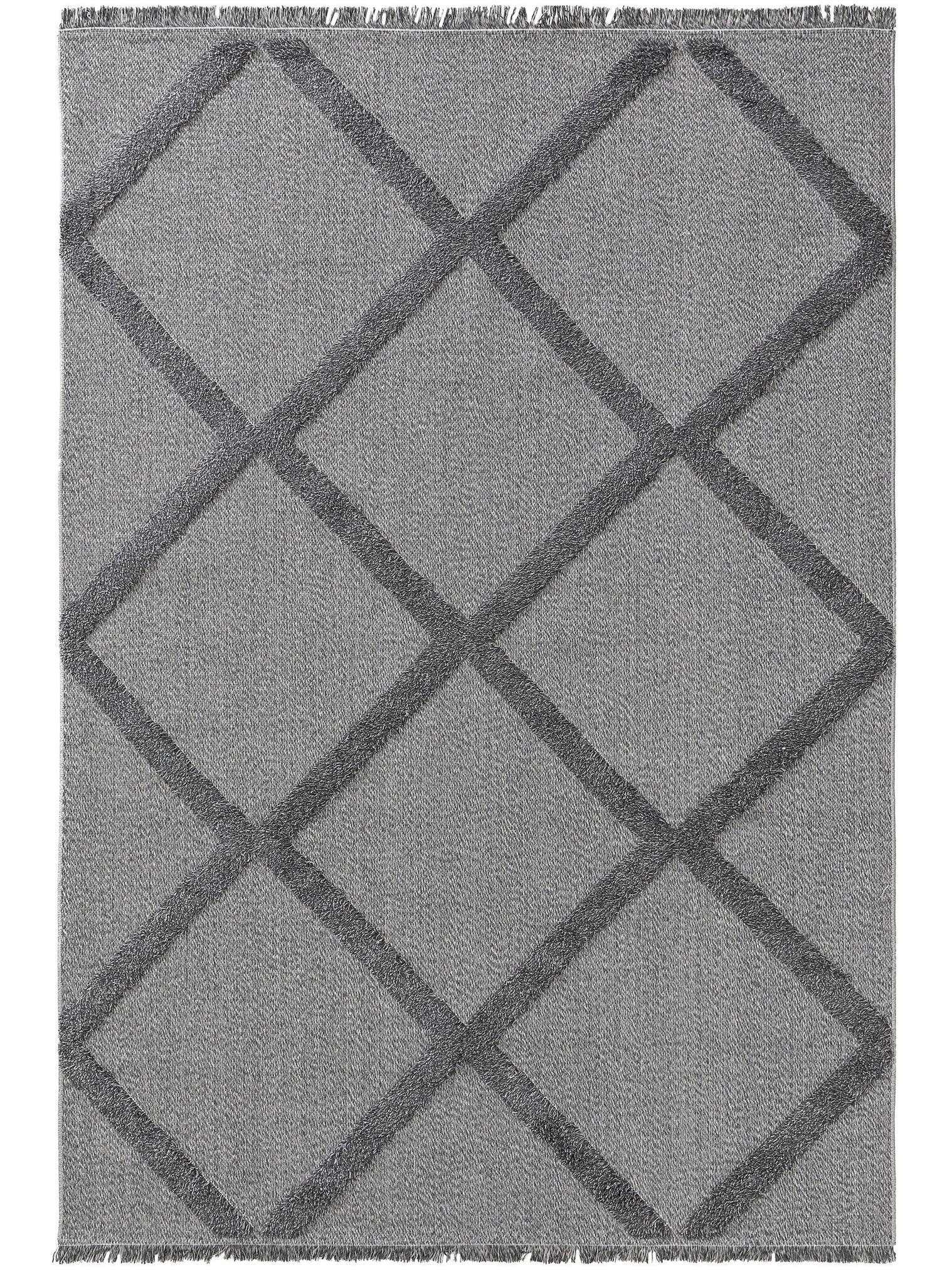 Teppich aus 100% Baumwolle in Grau mit 11 bis 20 mm hohem Flor von benuta Pop