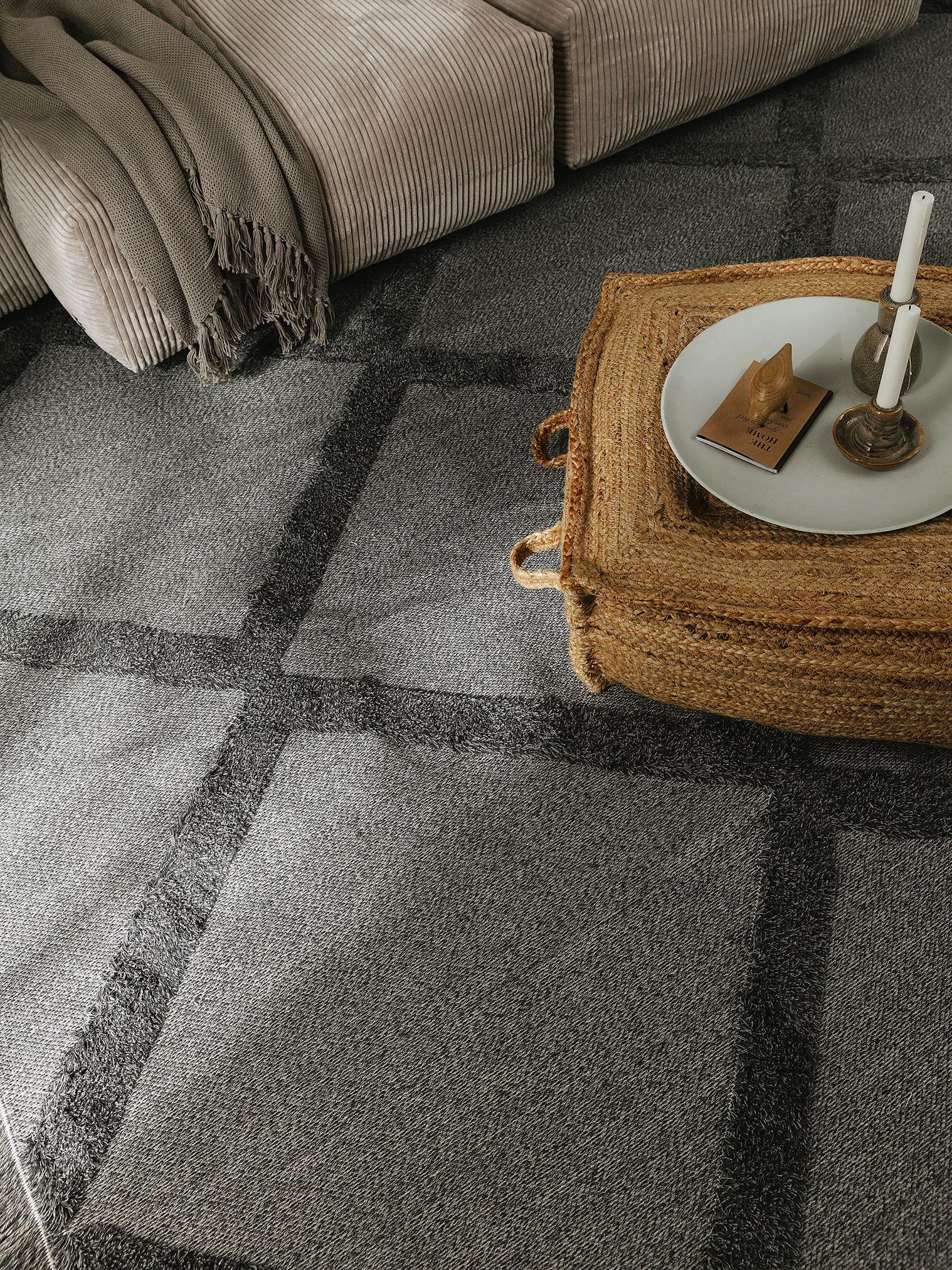 Teppich aus 100% Baumwolle in Grau mit 11 bis 20 mm hohem Flor von benuta Pop