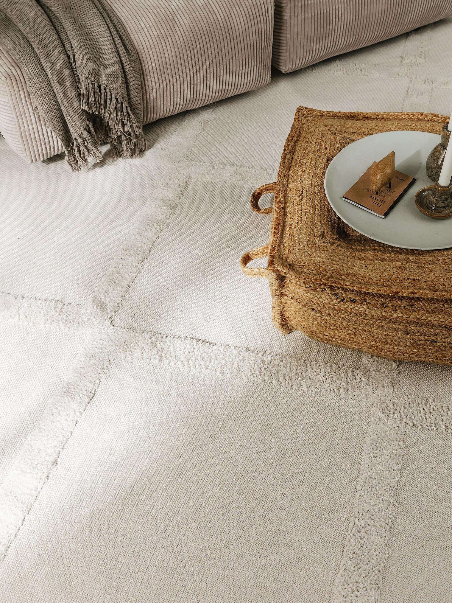 Teppich aus 100% Baumwolle in Beige mit 11 bis 20 mm hohem Flor von benuta Pop