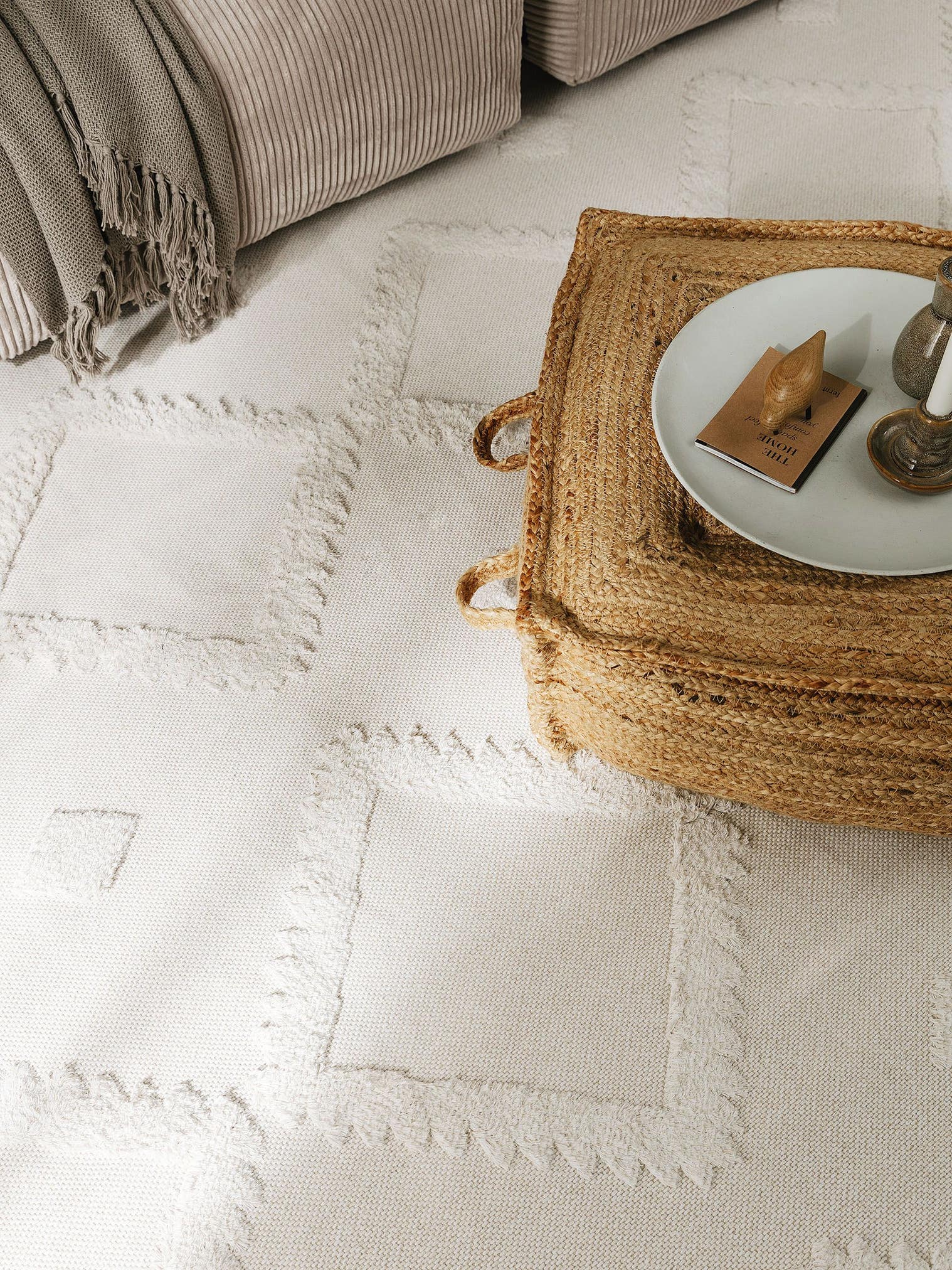 Teppich aus 100% Baumwolle in Beige mit 11 bis 20 mm hohem Flor von benuta Pop