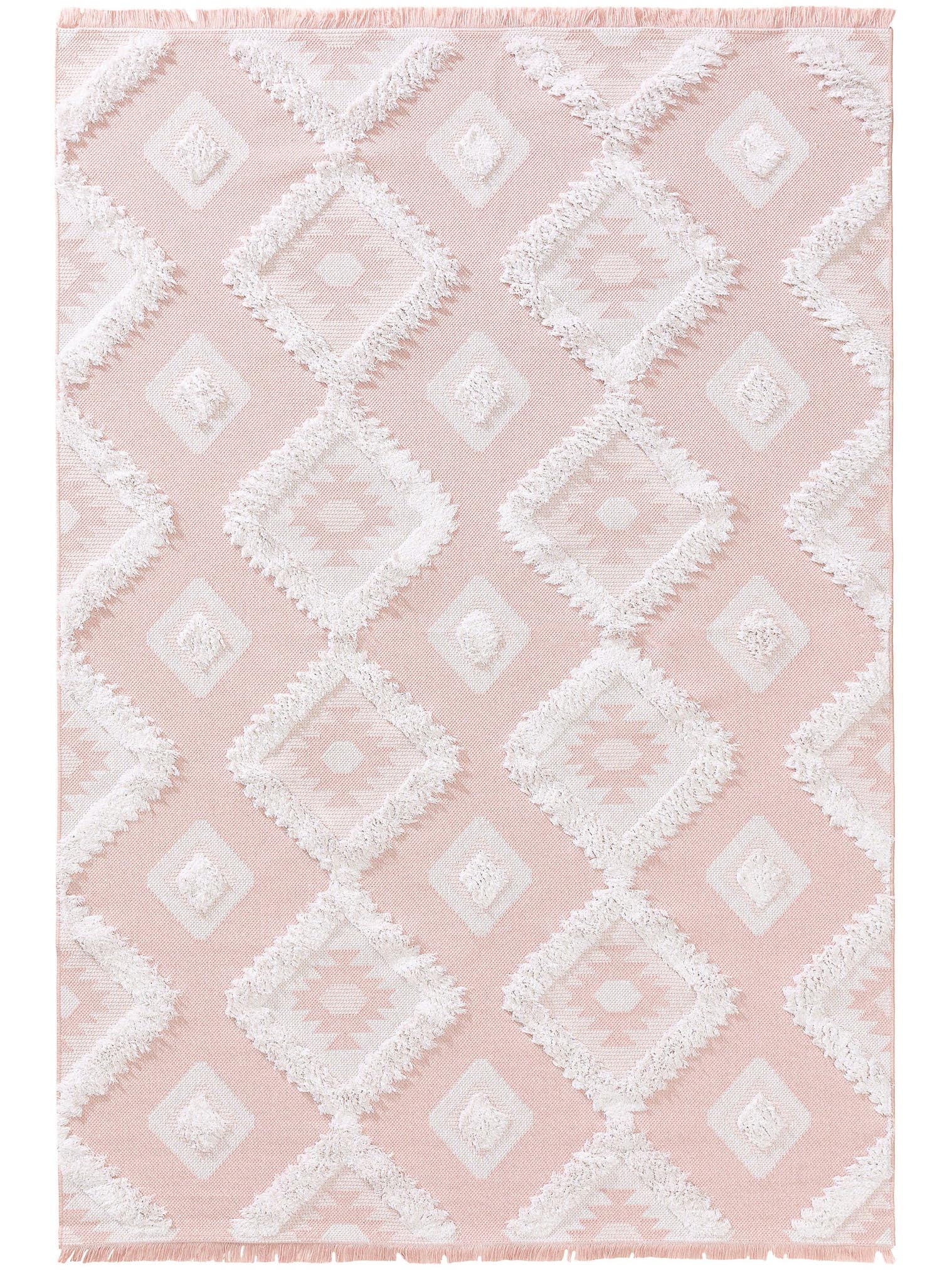 Matta av 100% Bomull i Beige med 11 - 20 mm hög lugg från benuta Pop