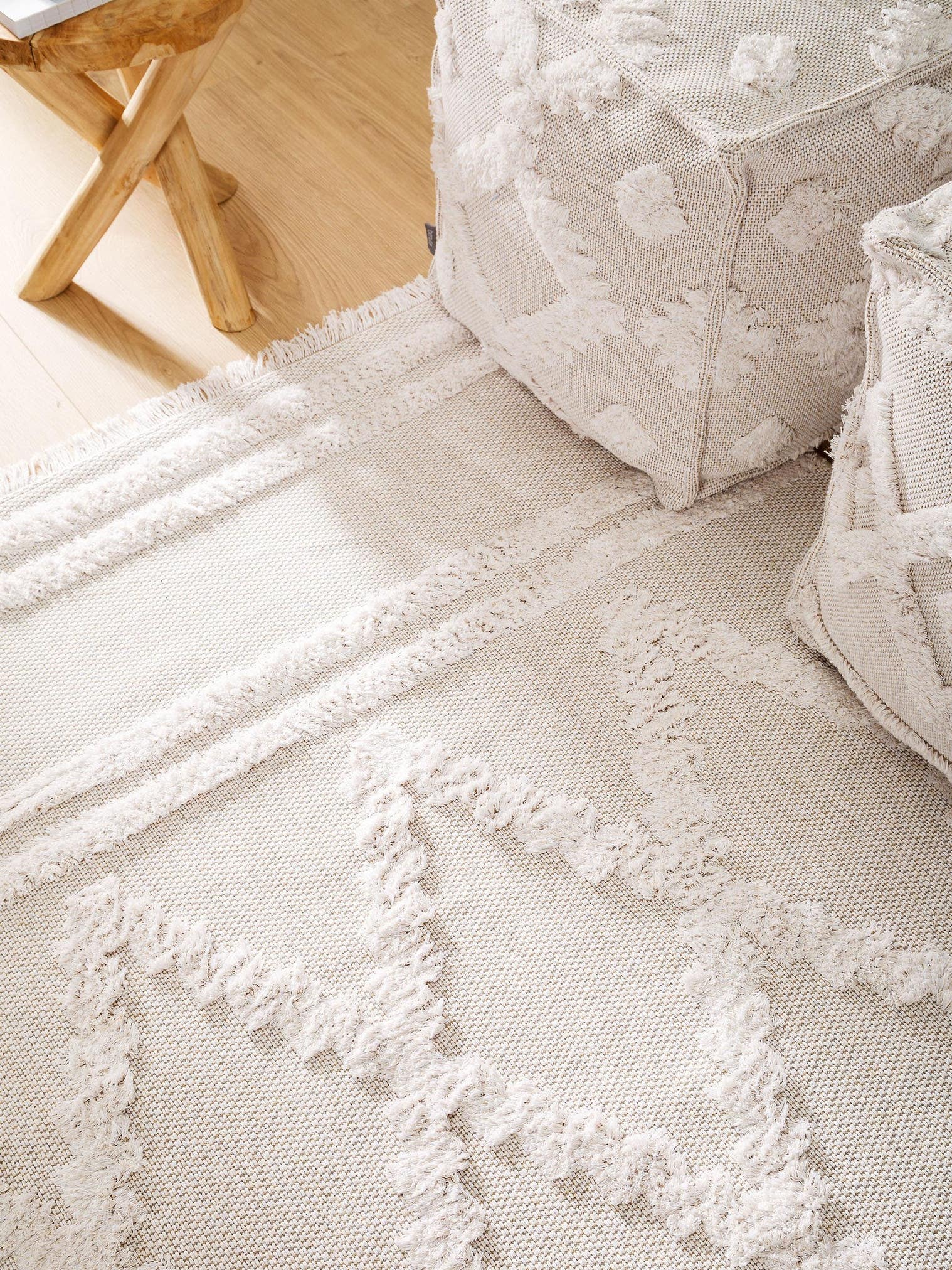 Tappeto di 100% Cotone in Beige con pelo alto 11 - 20 mm da benuta Pop