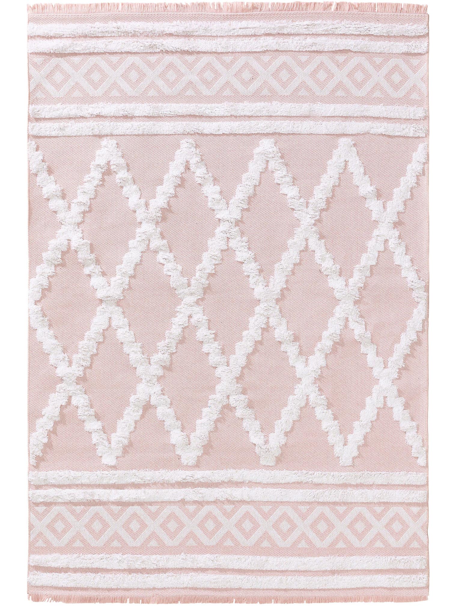 Teppich aus 100% Baumwolle in Rosa mit 11 bis 20 mm hohem Flor von benuta Pop