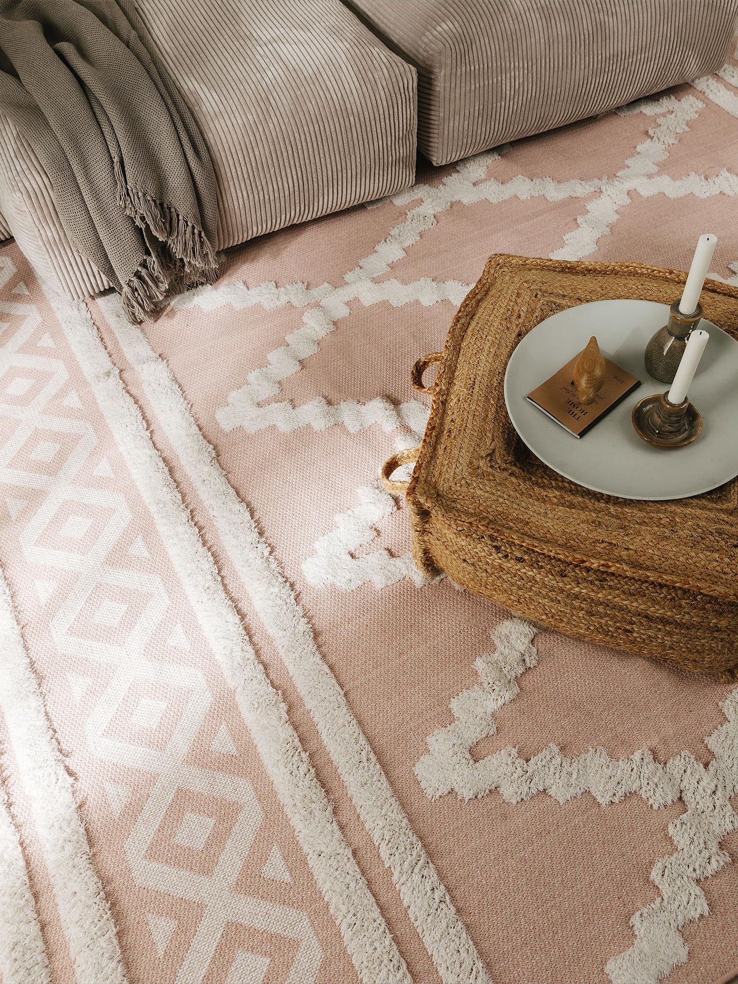 Teppich aus 100% Baumwolle in Rosa mit 11 bis 20 mm hohem Flor von benuta Pop