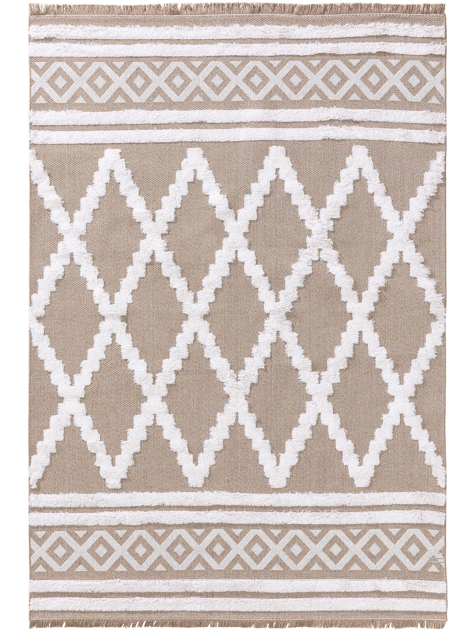 Teppich aus 100% Baumwolle in Taupe mit 11 bis 20 mm hohem Flor von benuta Pop