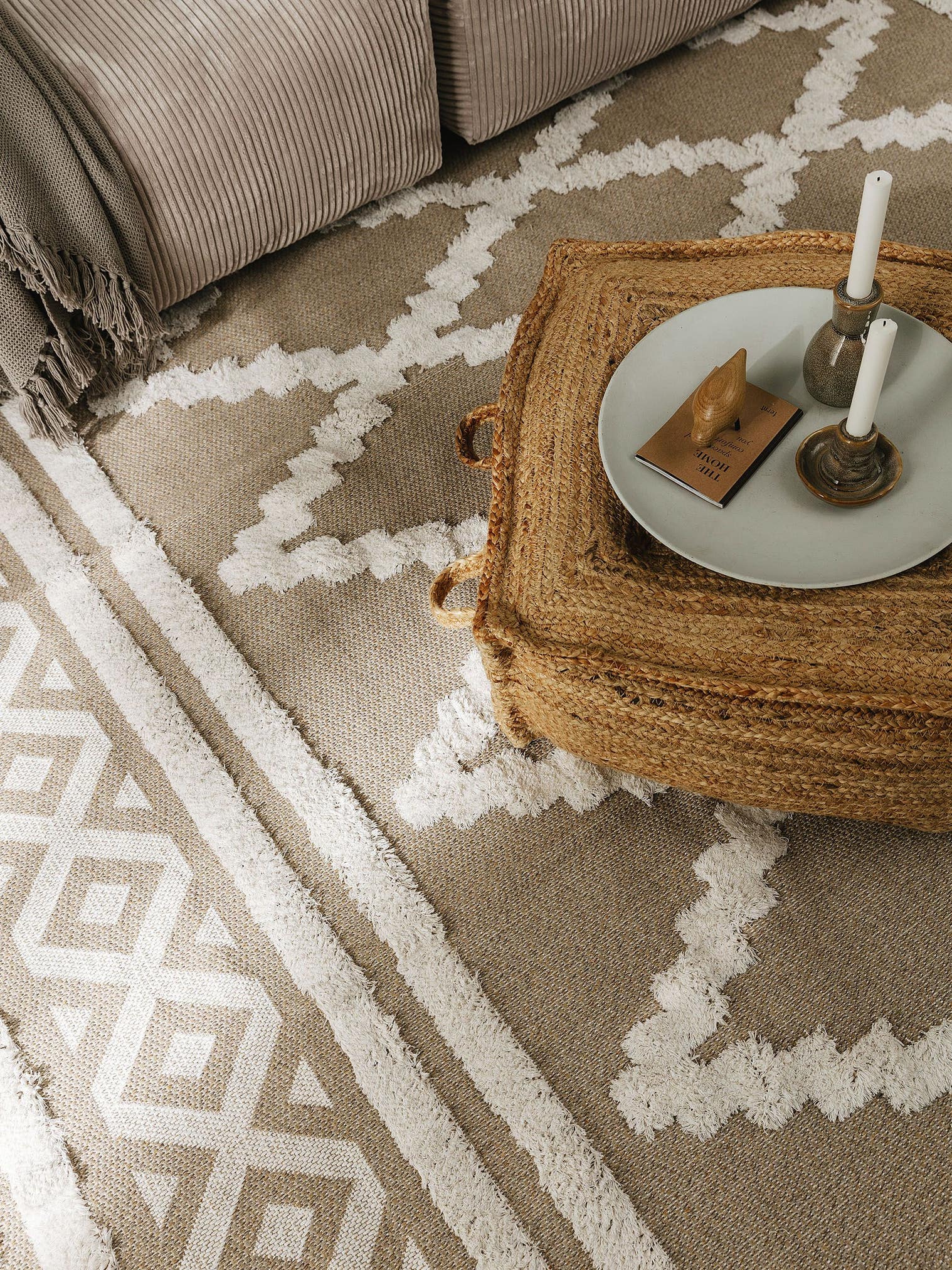 Teppich aus 100% Baumwolle in Taupe mit 11 bis 20 mm hohem Flor von benuta Pop