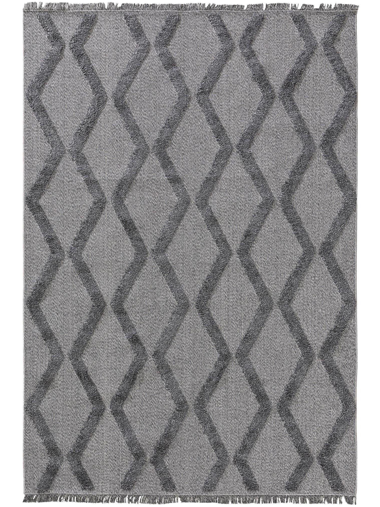 Rug made of 100% Cotton in Grey with a 11 - 20 mm high pile by benuta Pop