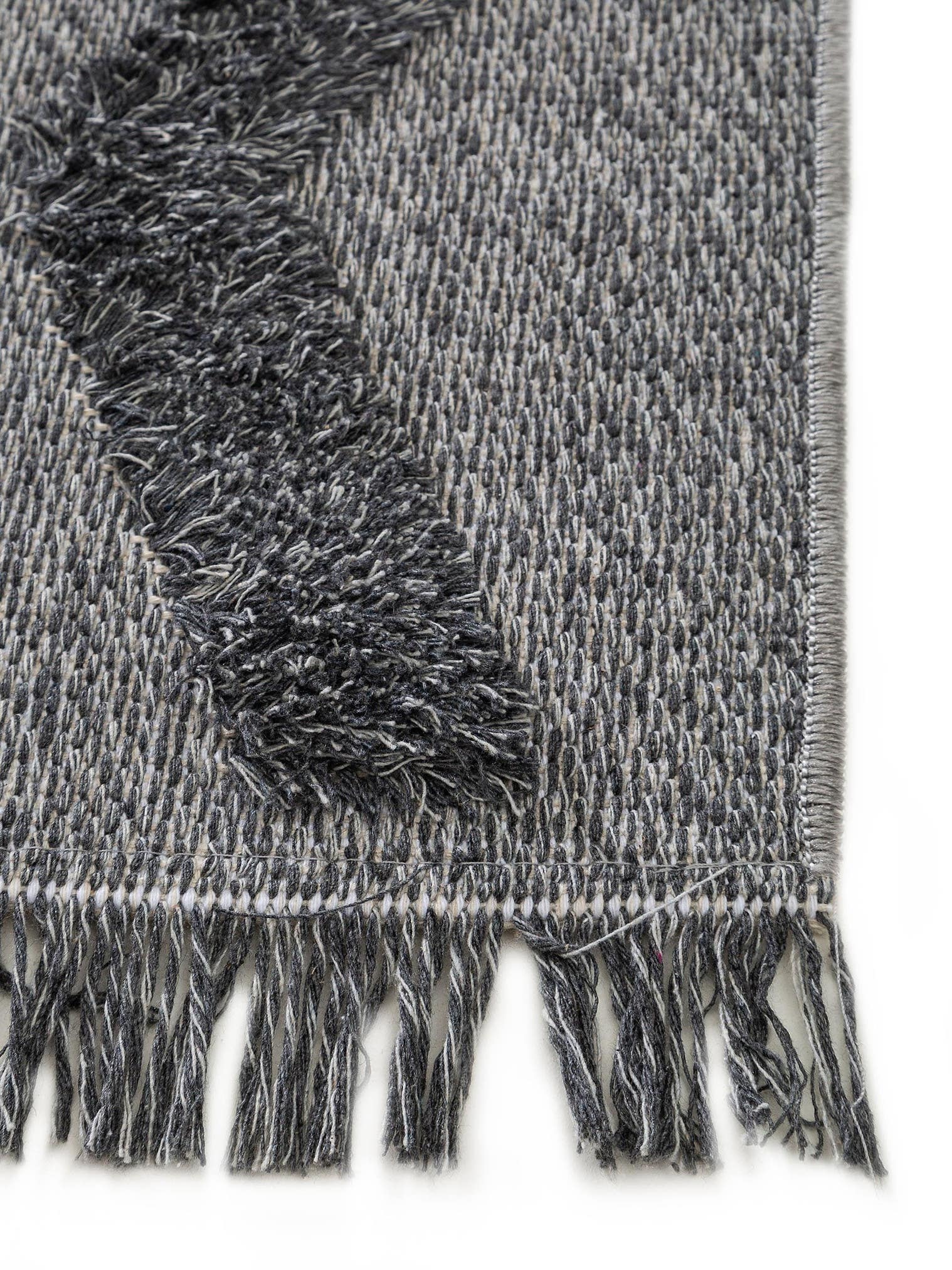 Rug made of 100% Cotton in Grey with a 11 - 20 mm high pile by benuta Pop