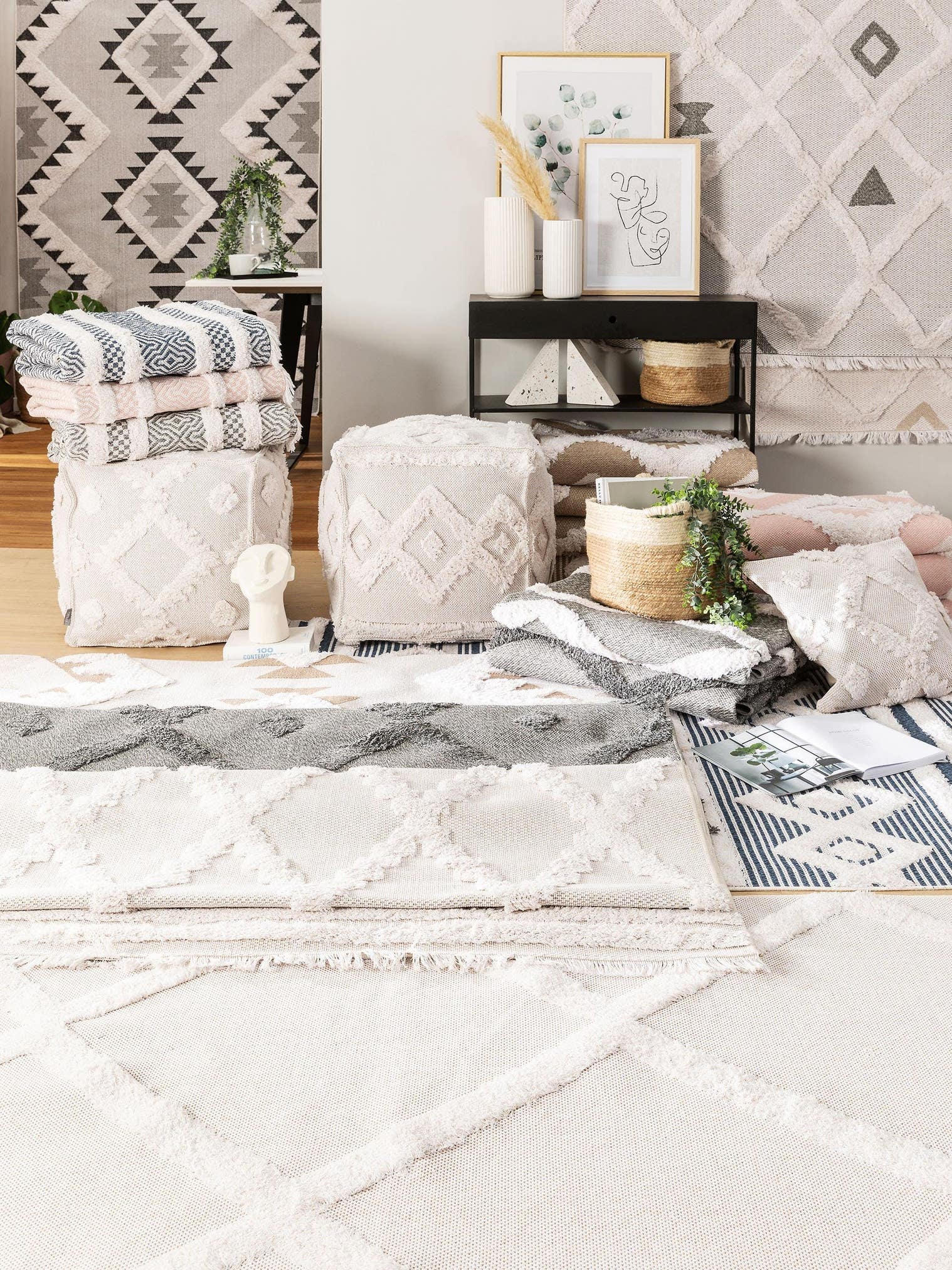 Rug made of 100% Cotton in Grey with a 11 - 20 mm high pile by benuta Pop