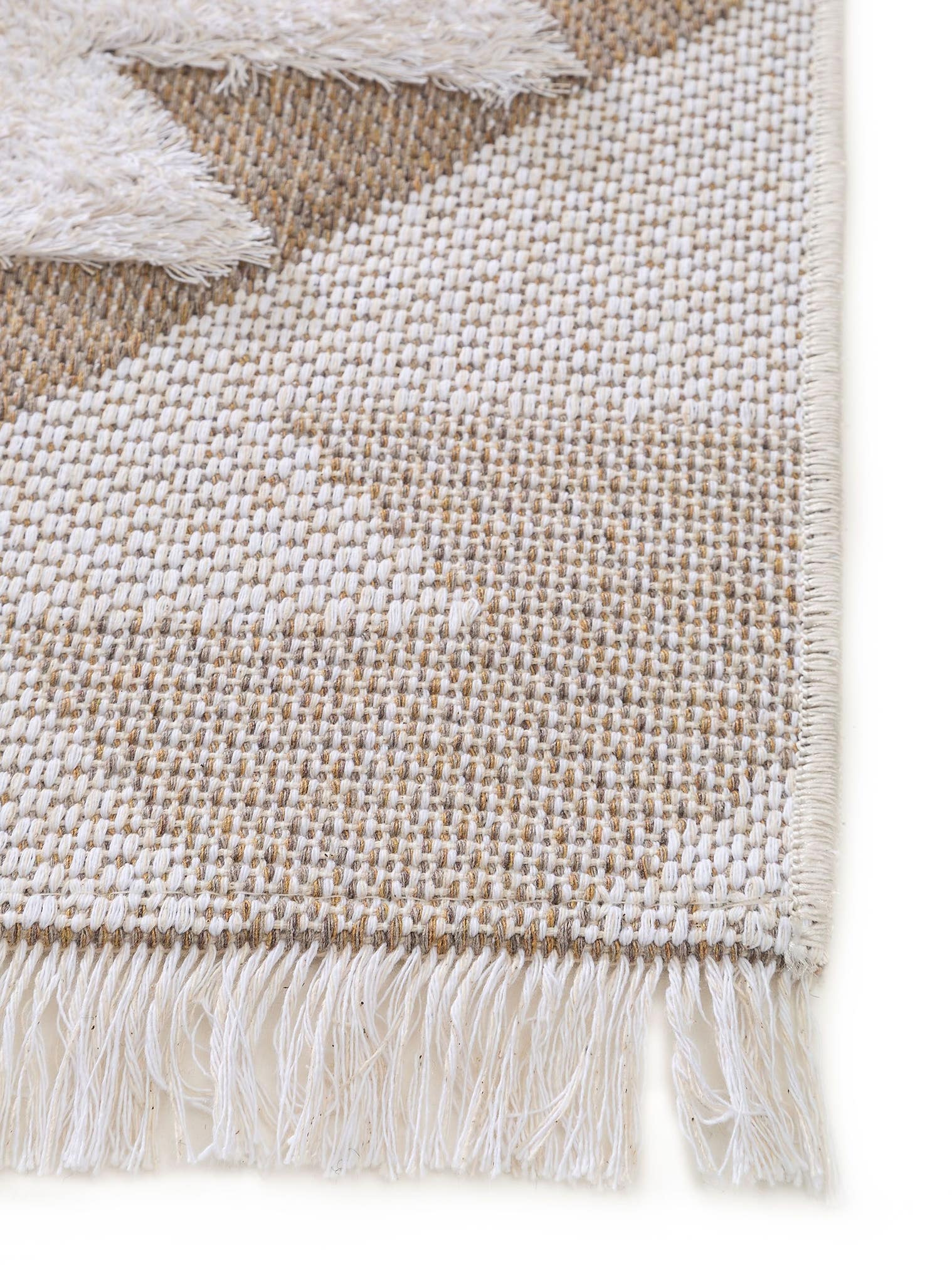 Tapijt van 100% Katoen in Beige met een 11 - 20 mm hoge pool van benuta Pop