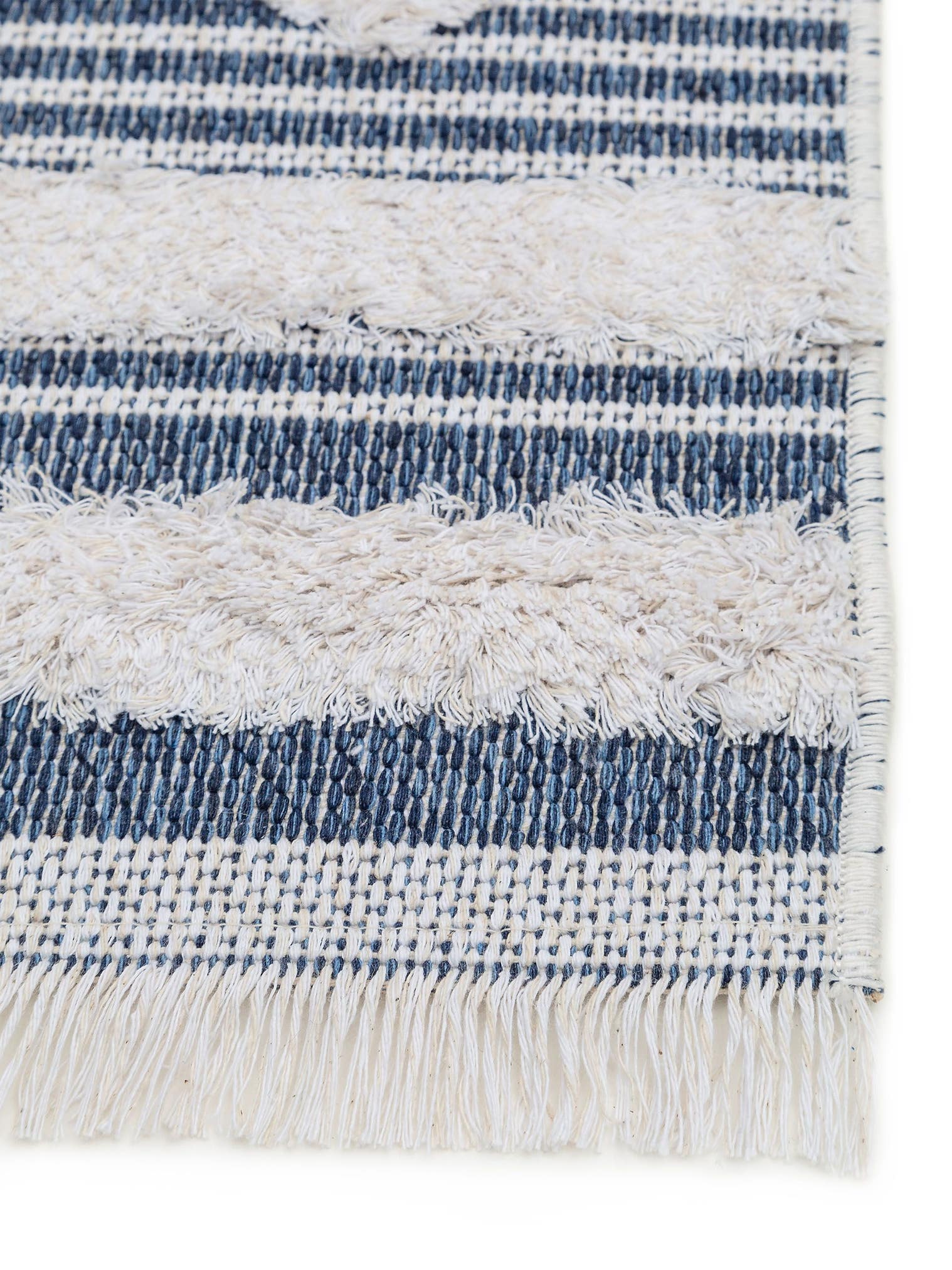 Tappeto di 100% Cotone in Azzurro con pelo alto 11 - 20 mm da benuta Pop