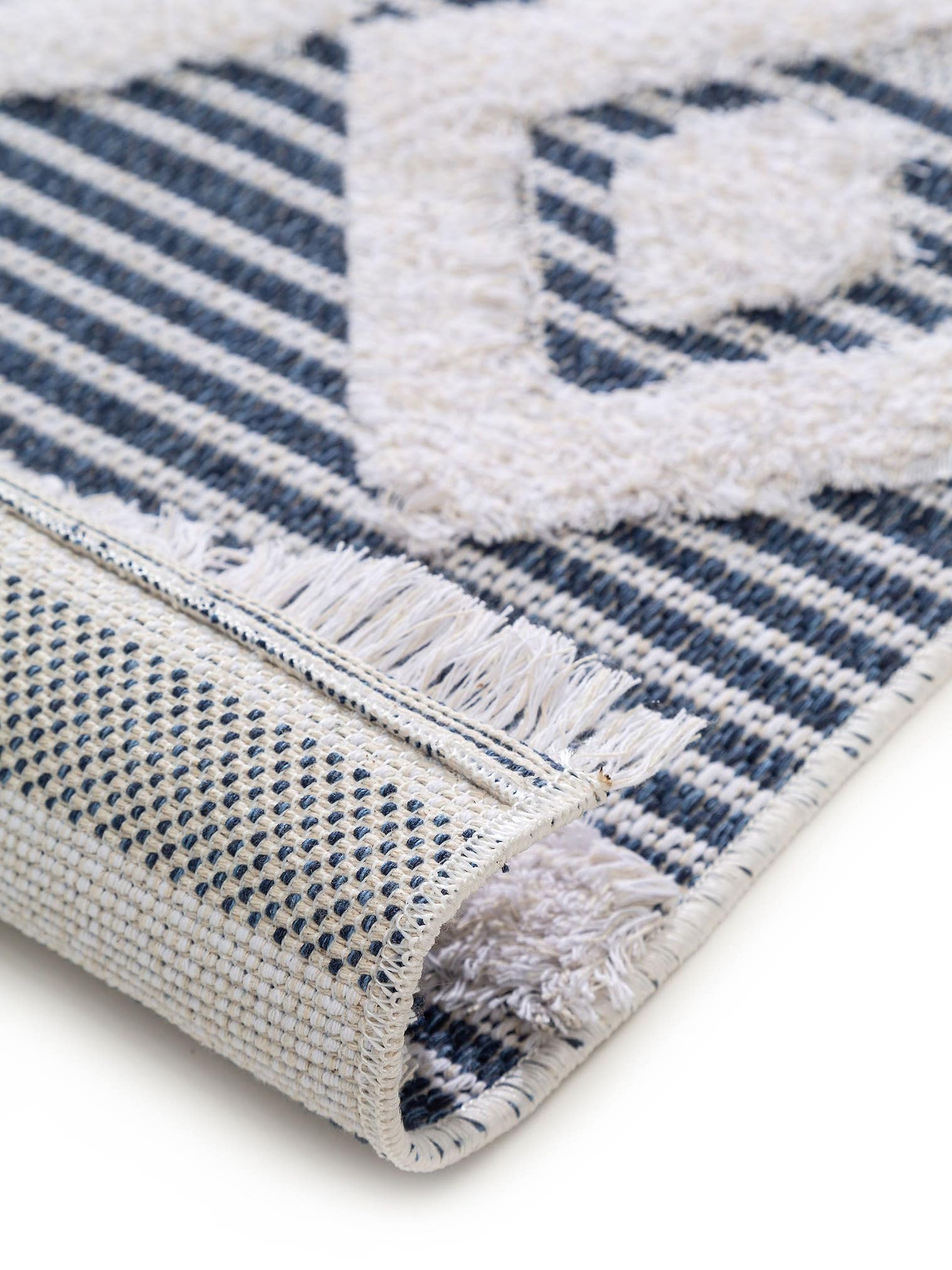 Tappeto di 100% Cotone in Azzurro con pelo alto 11 - 20 mm da benuta Pop