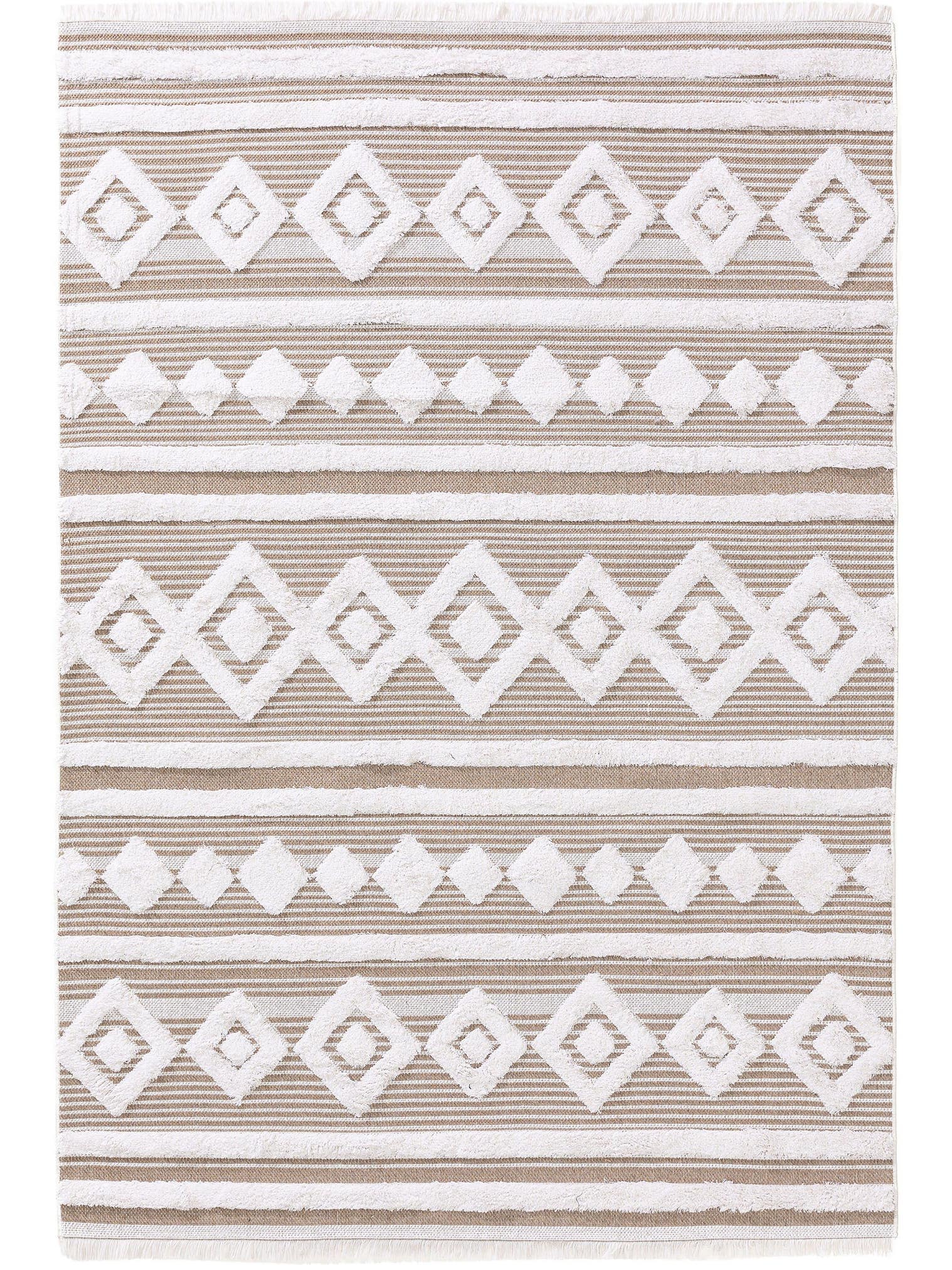 Tappeto di 100% Cotone in Taupe con pelo alto 11 - 20 mm da benuta Pop