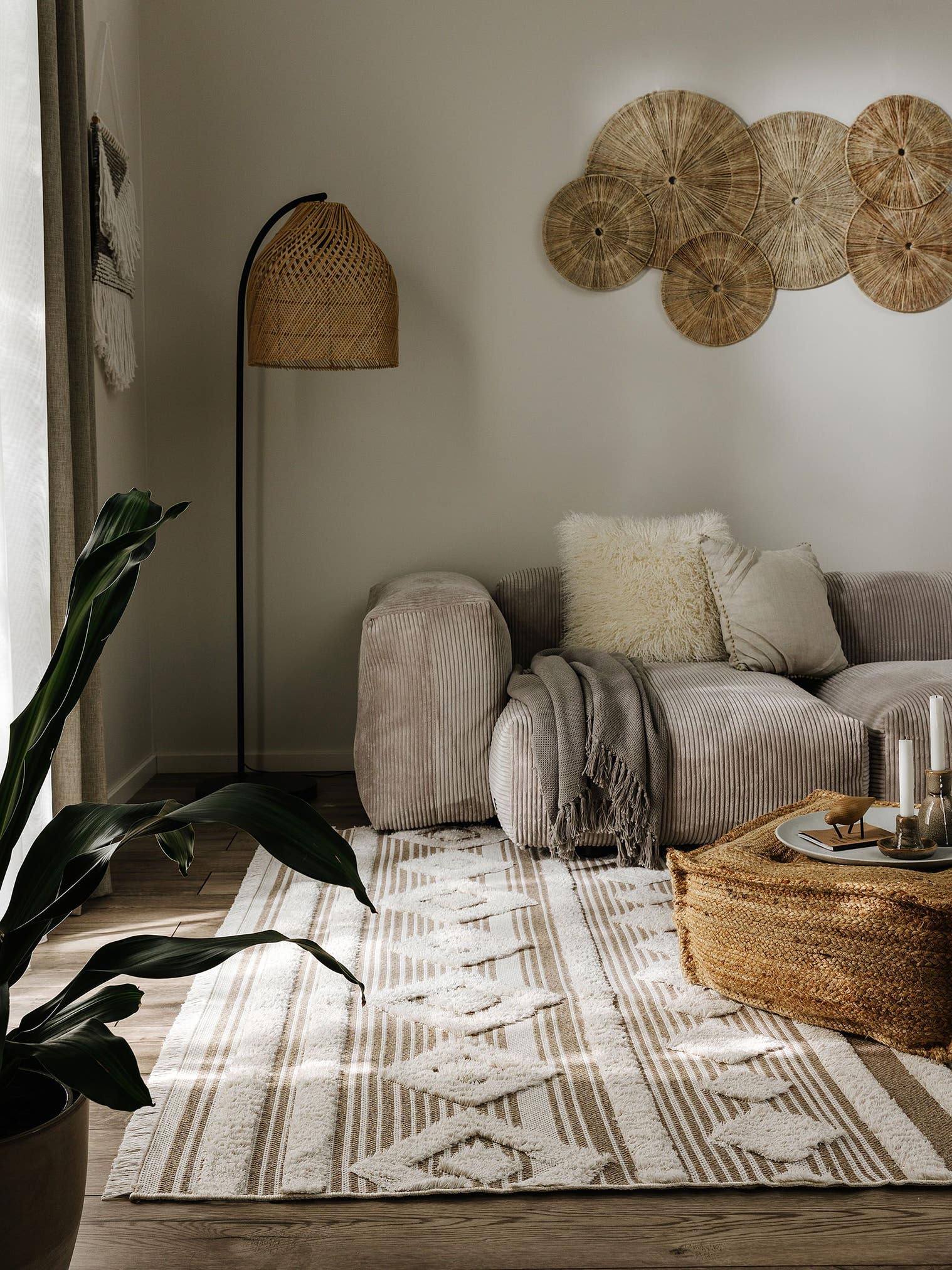 Tappeto di 100% Cotone in Taupe con pelo alto 11 - 20 mm da benuta Pop
