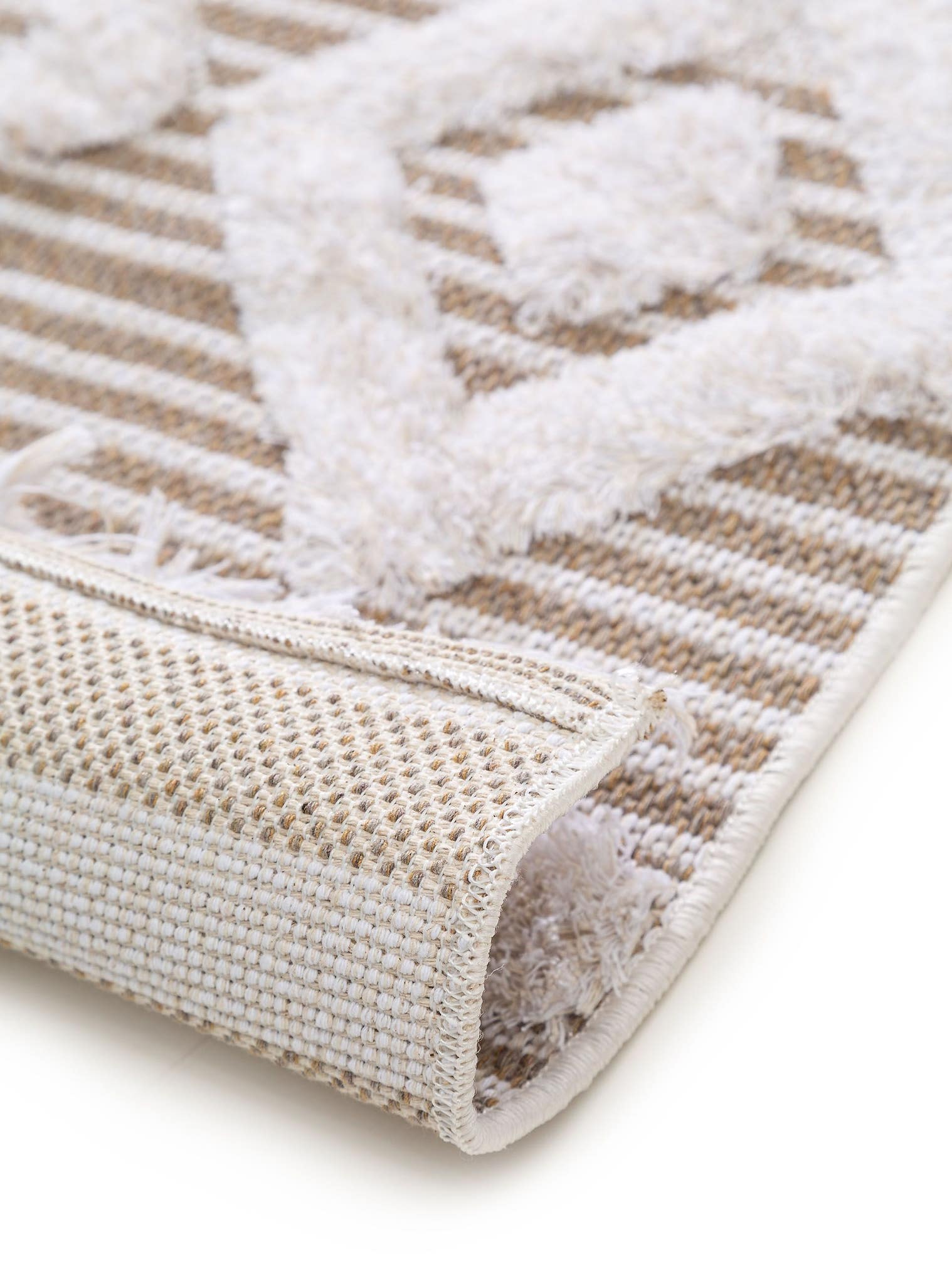 Tappeto di 100% Cotone in Taupe con pelo alto 11 - 20 mm da benuta Pop