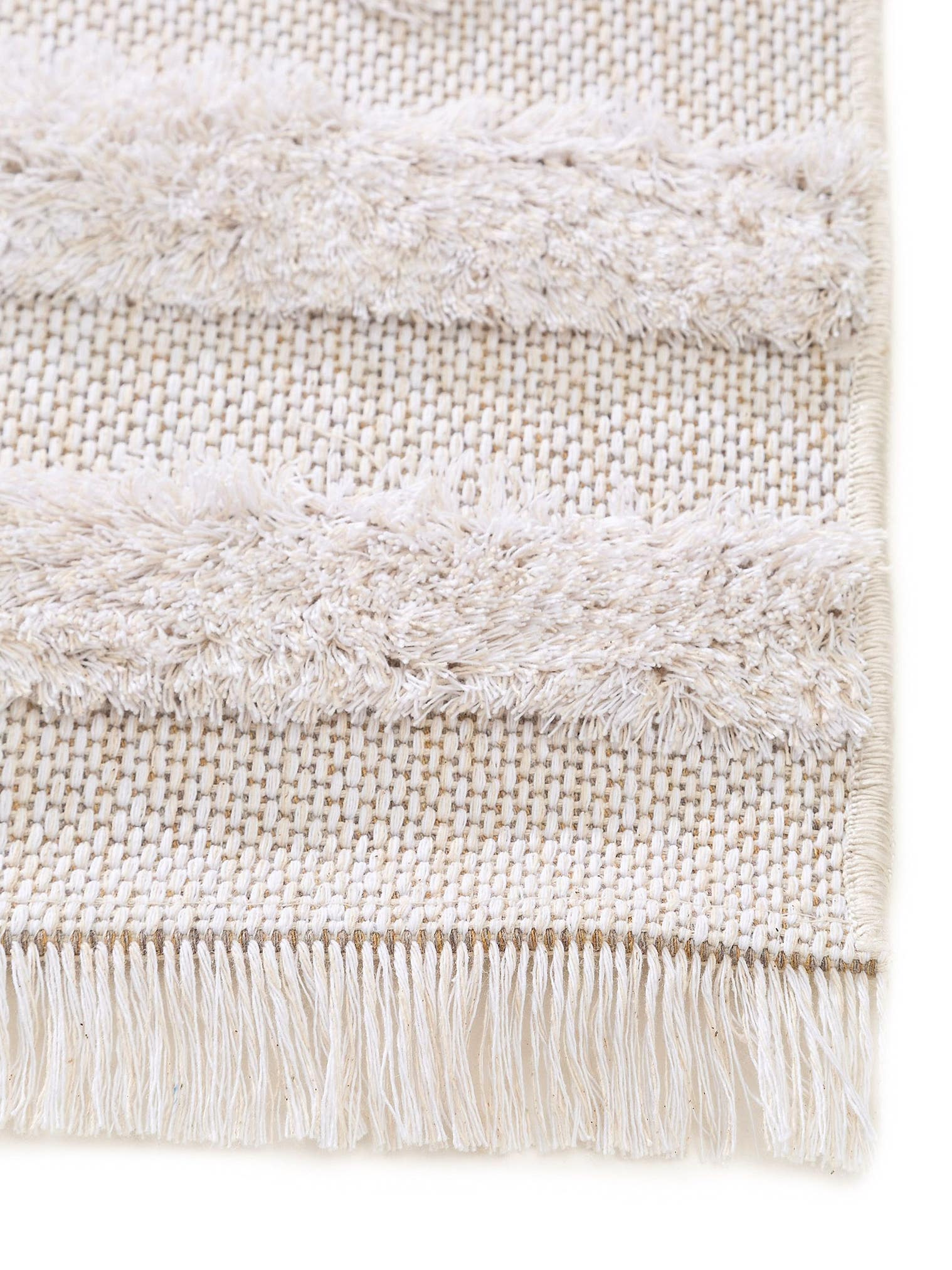 Tapijt van 100% Katoen in Beige met een 11 - 20 mm hoge pool van benuta Pop