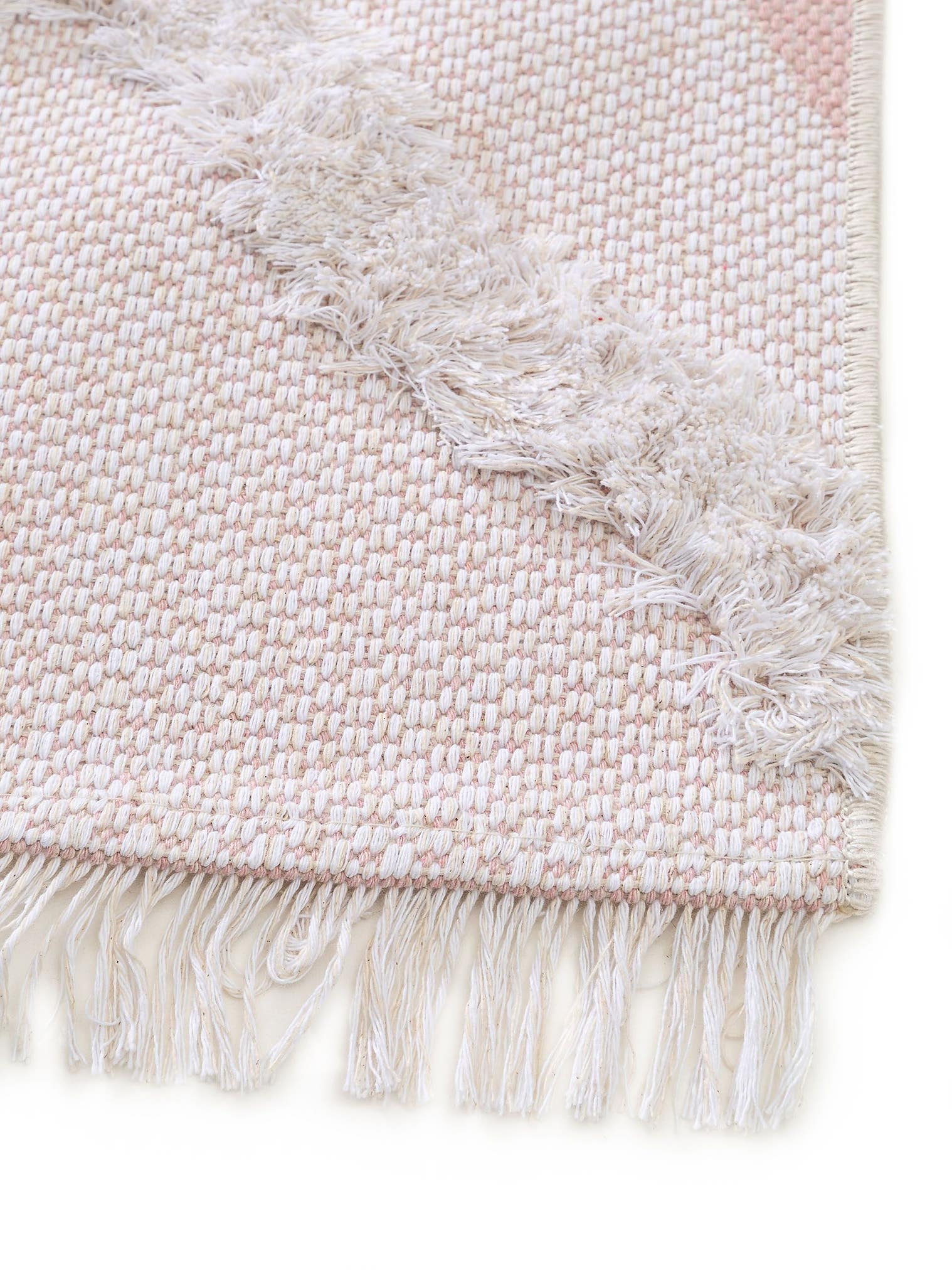 Matta av 100% Bomull i Beige med 11 - 20 mm hög lugg från benuta Pop