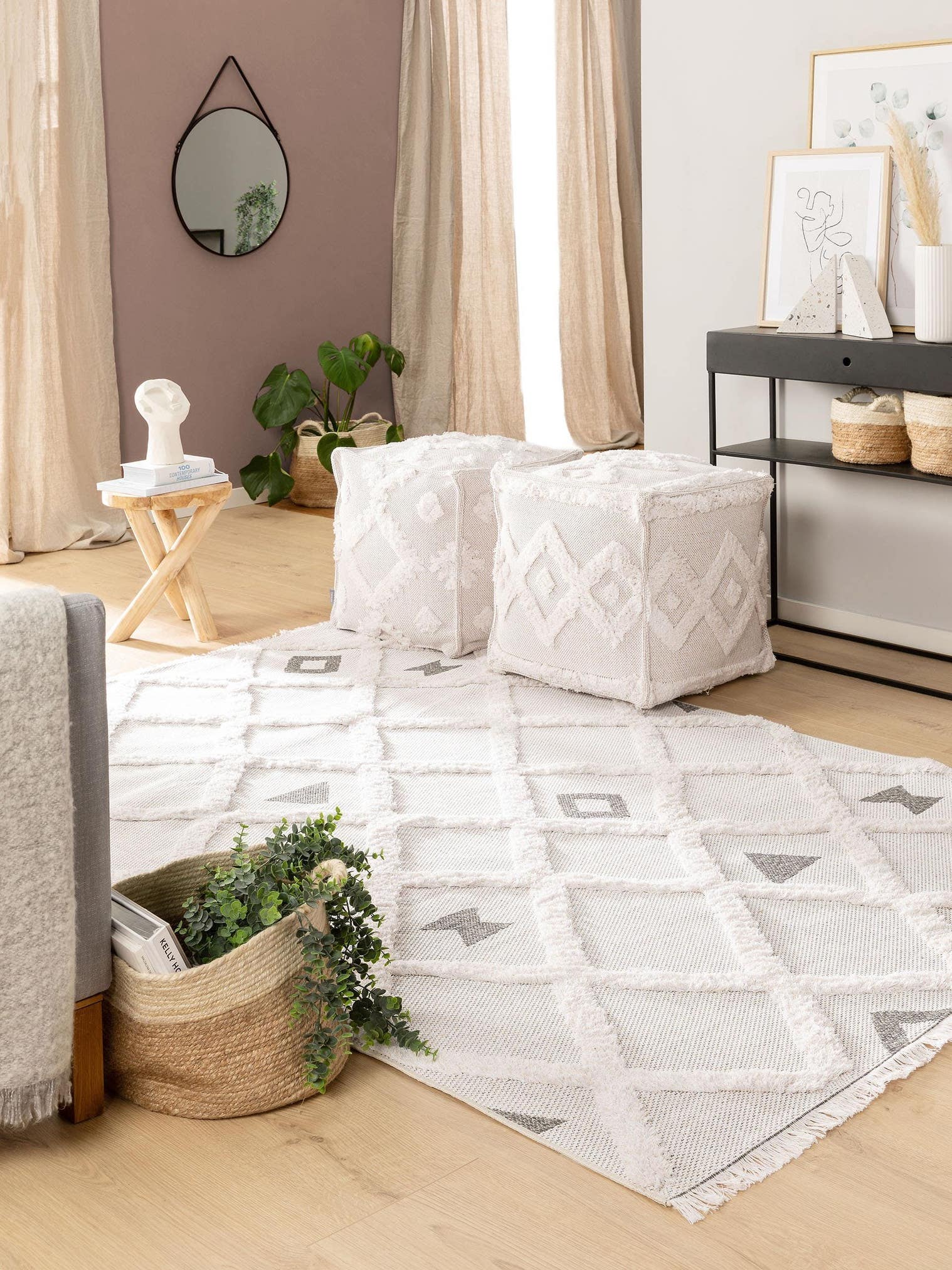 Tappeto di 100% Cotone in Beige con pelo alto 11 - 20 mm da benuta Pop