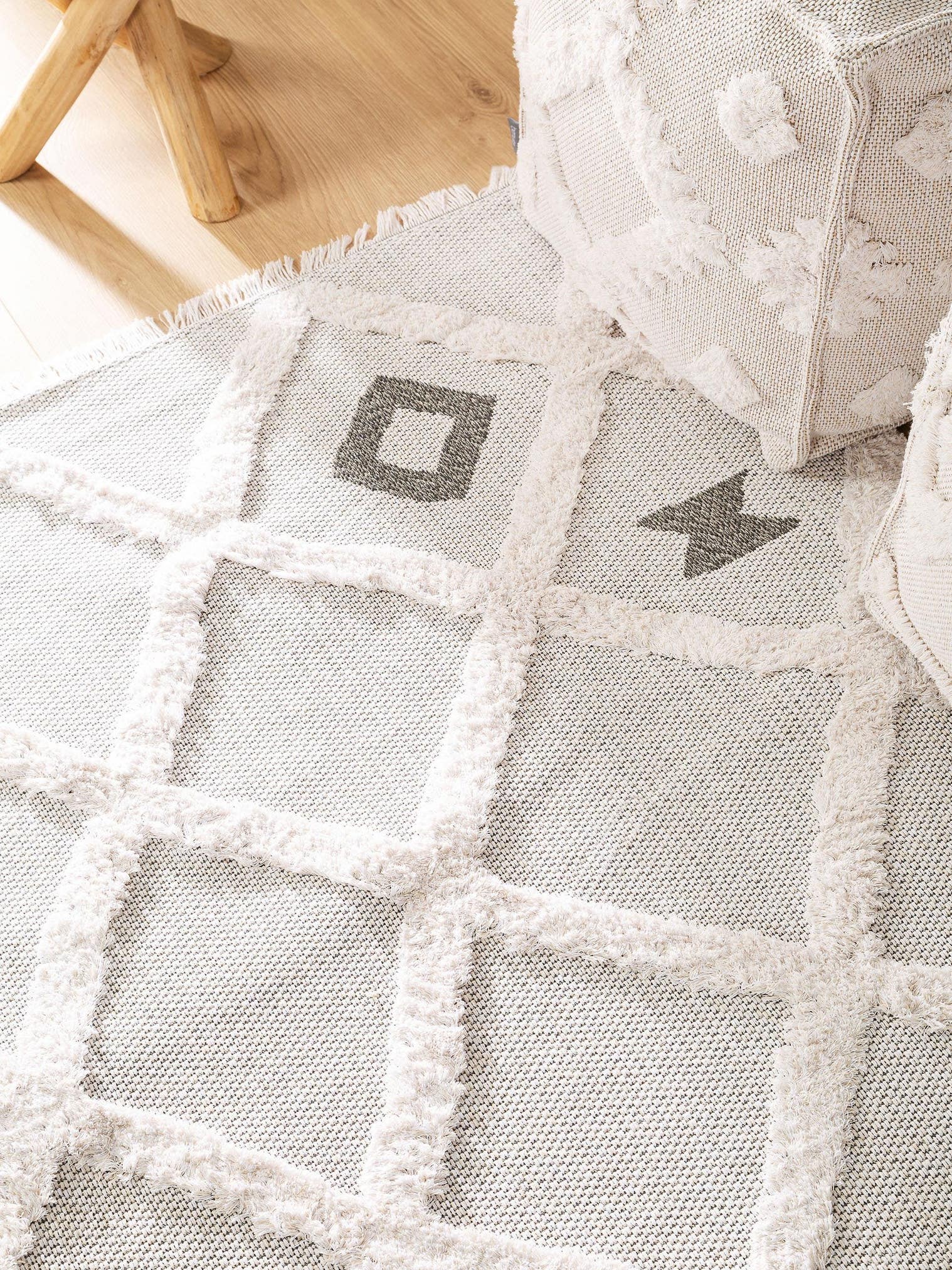 Tappeto di 100% Cotone in Beige con pelo alto 11 - 20 mm da benuta Pop
