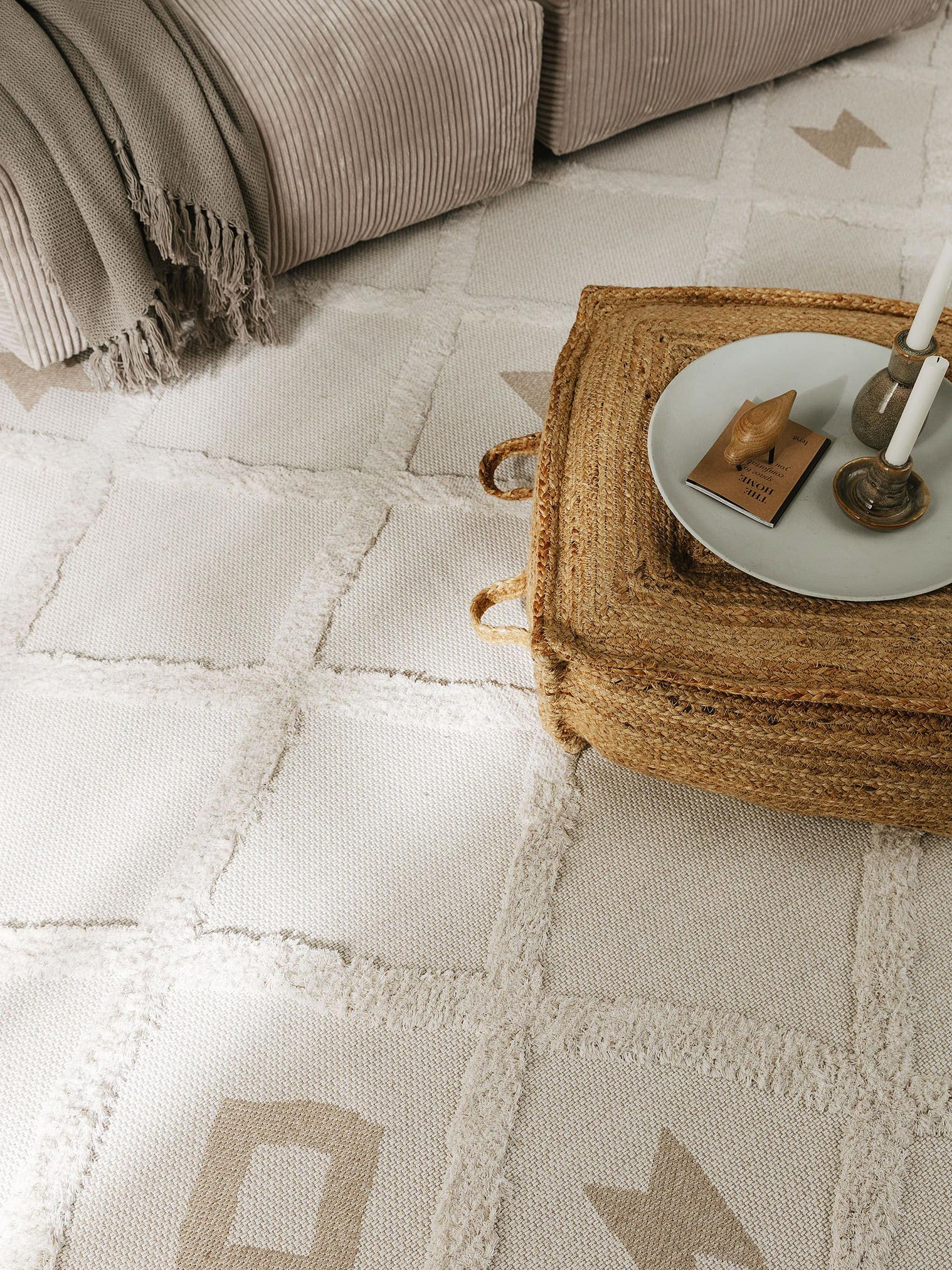 Tappeto di 100% Cotone in Beige con pelo alto 11 - 20 mm da benuta Pop