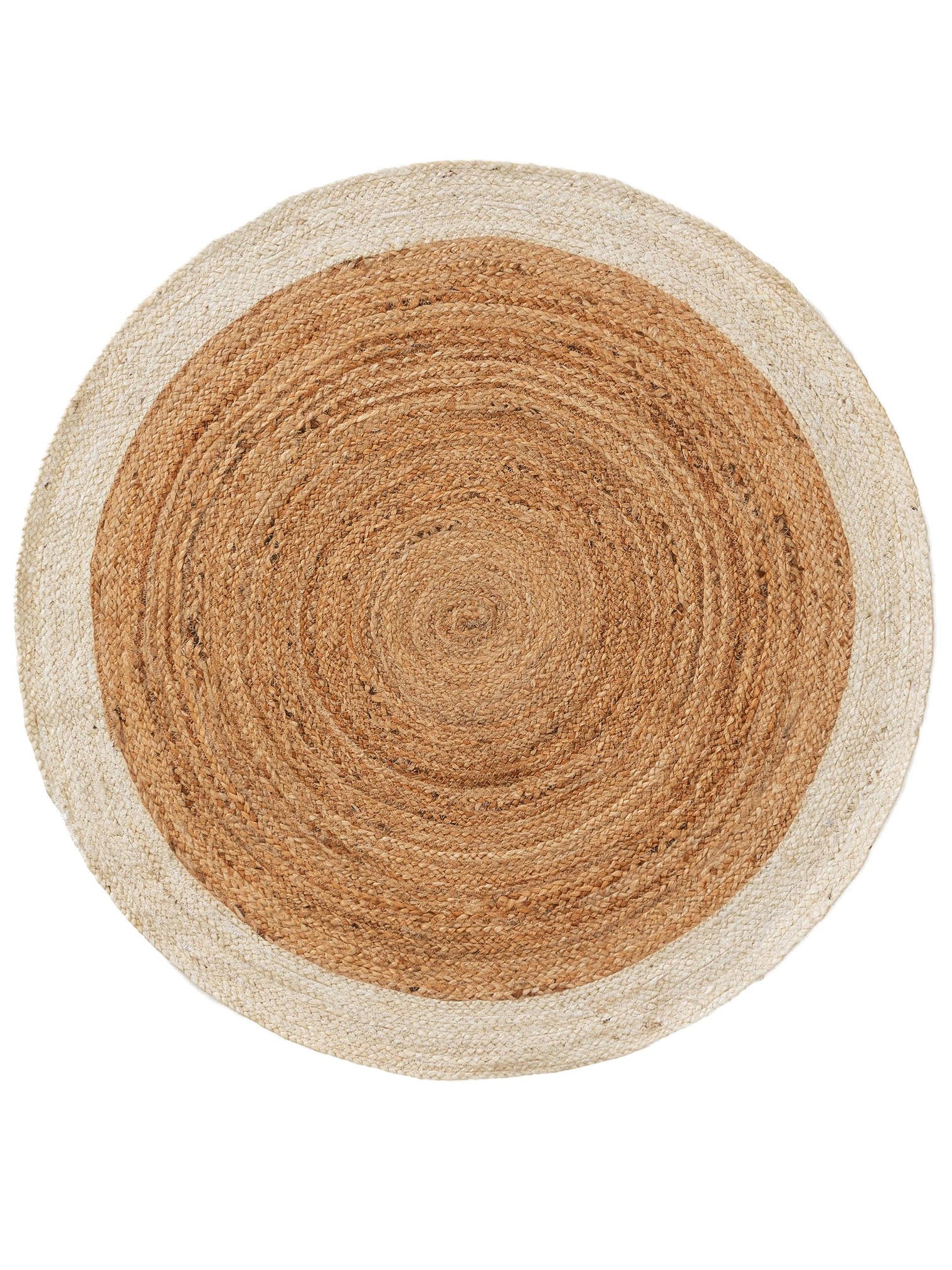Teppich aus 100% Jute in Weiß mit bis 5 mm hohem Flor von benuta Pure