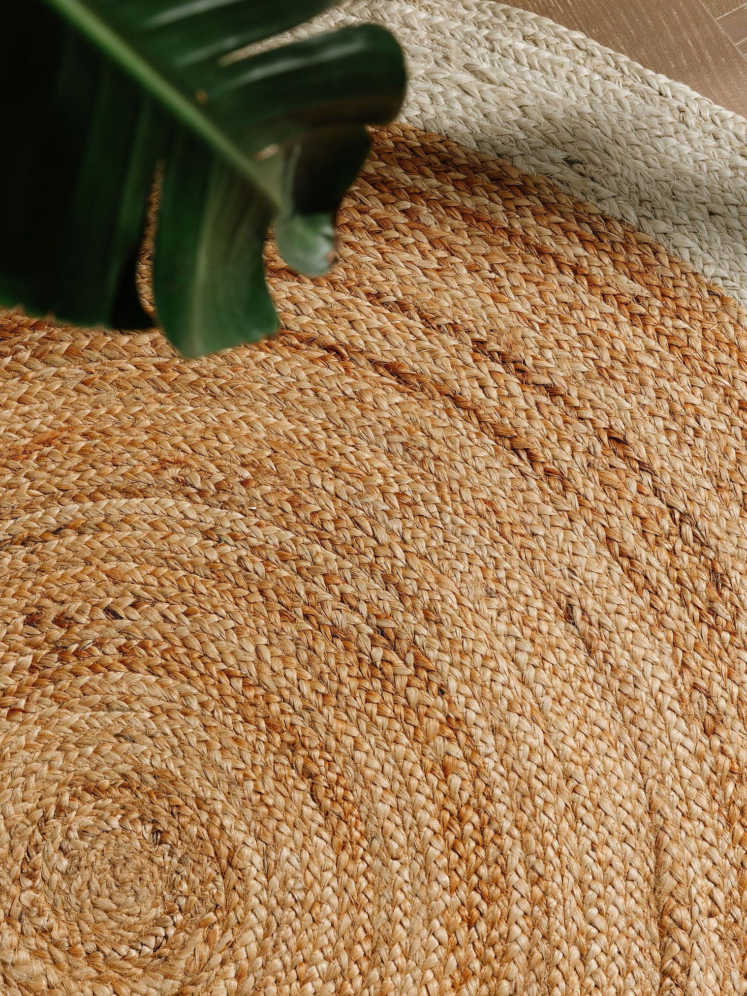 Teppich aus 100% Jute in Weiß mit bis 5 mm hohem Flor von benuta Pure