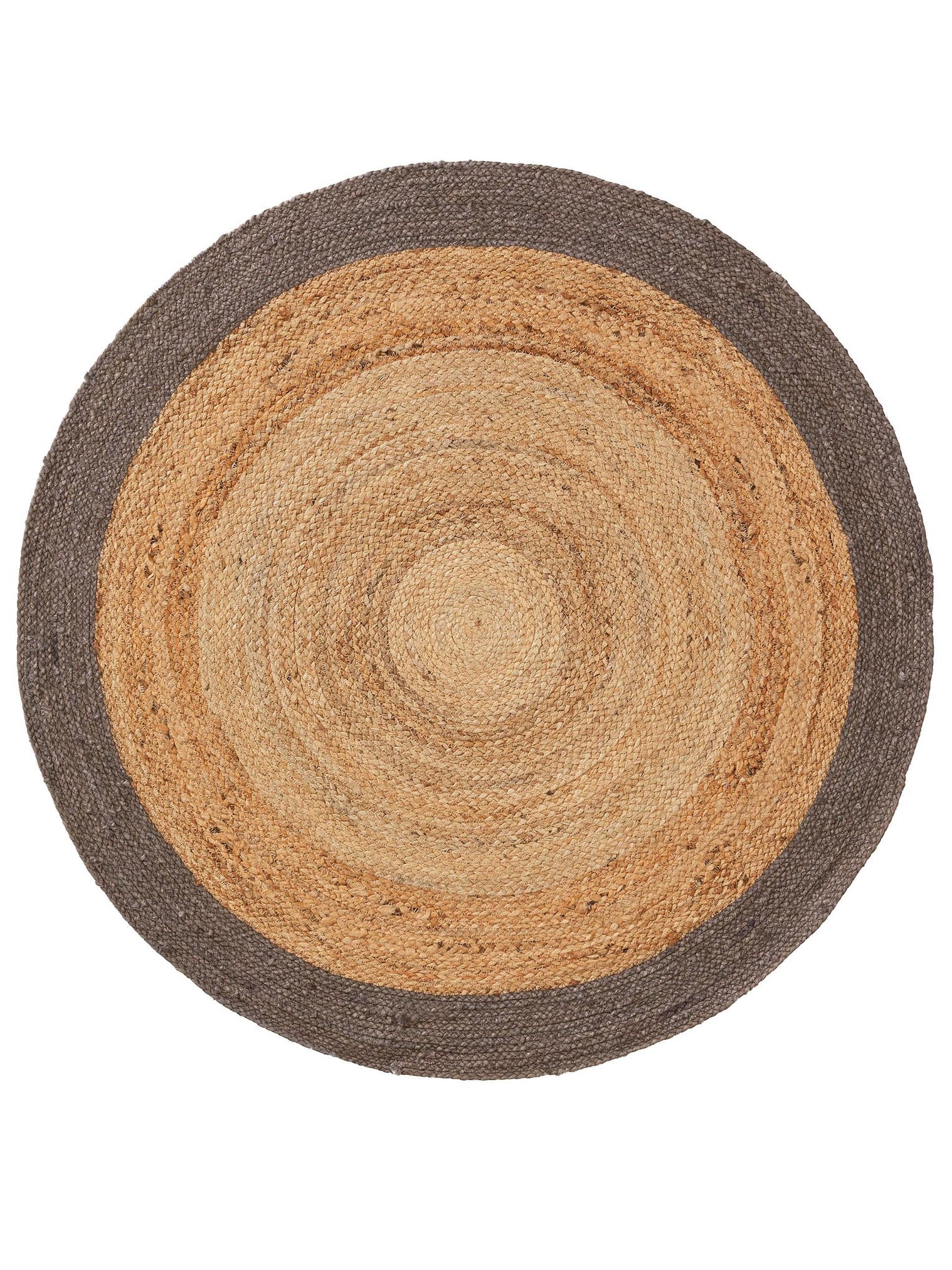 Teppich aus 100% Jute in Grau mit bis 5 mm hohem Flor von benuta Pure