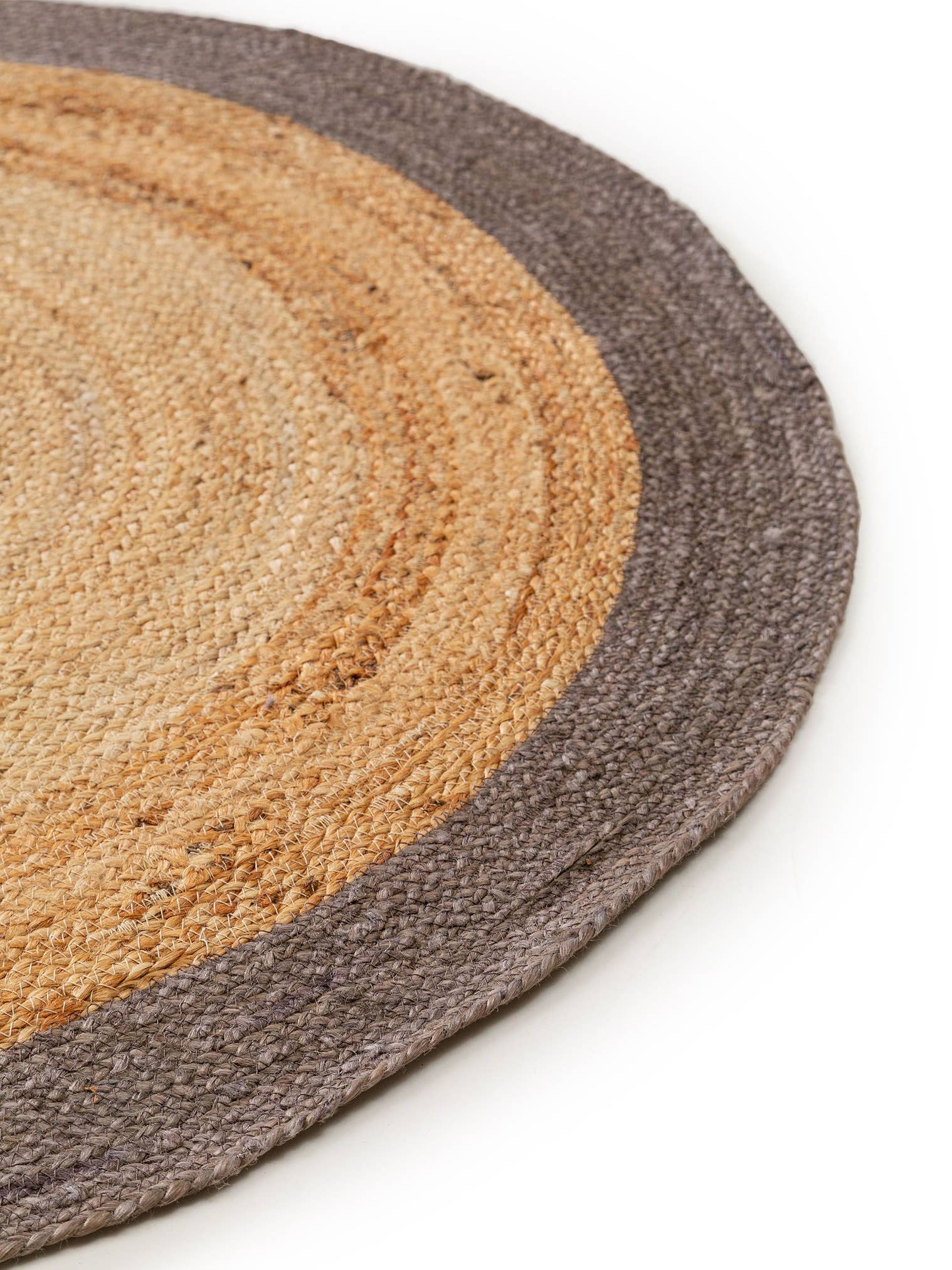 Rug made of 100% Jute in Grey with a 1- 5 mm high pile by benuta Pure