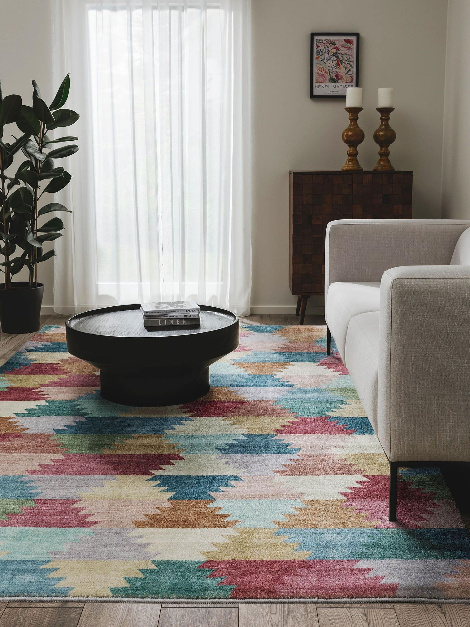 Teppich aus 100% Polyester in Multicolor mit 6 bis 10 mm hohem Flor von benuta Pop