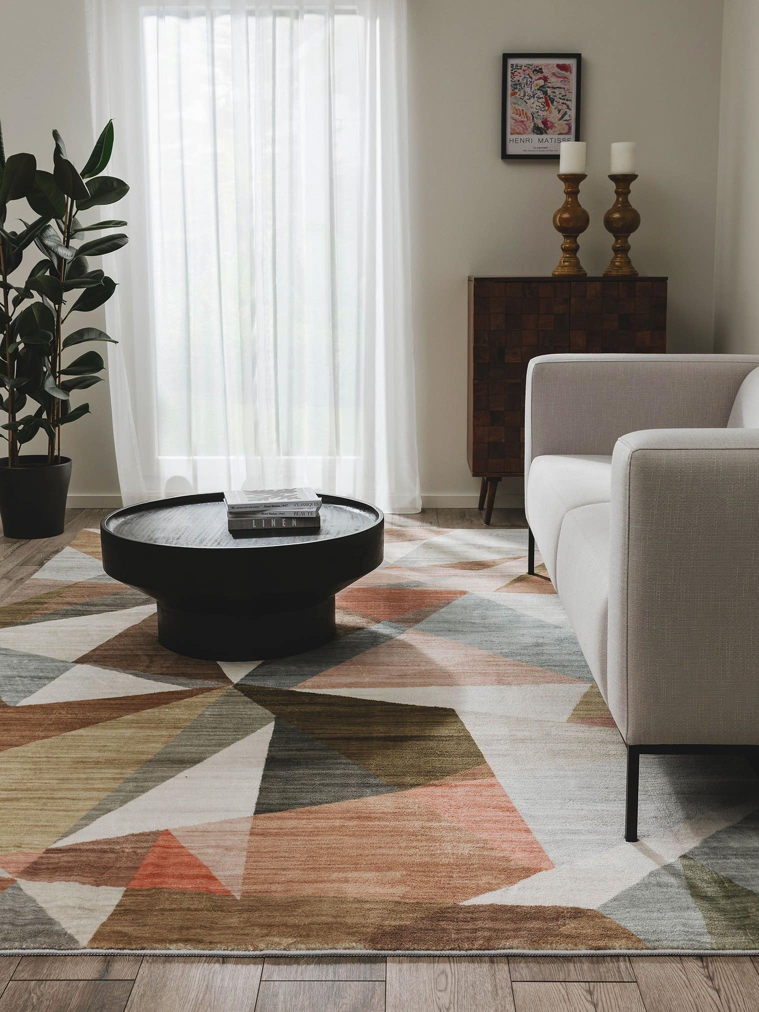 Tapis en 100% Polyester en Multicouleur avec une pile de 6 - 10 mm de hauteur de benuta Pop