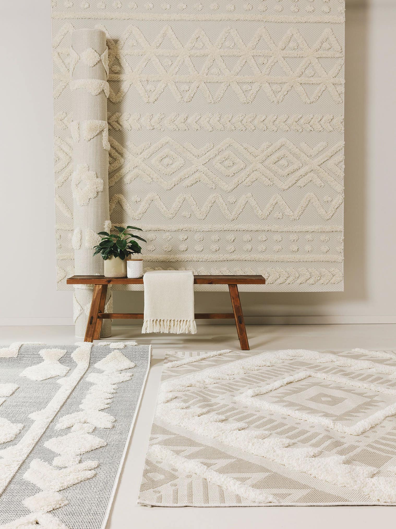 Teppich aus 100% Polypropylen in Beige mit 21 bis 30 mm hohem Flor von benuta Pop