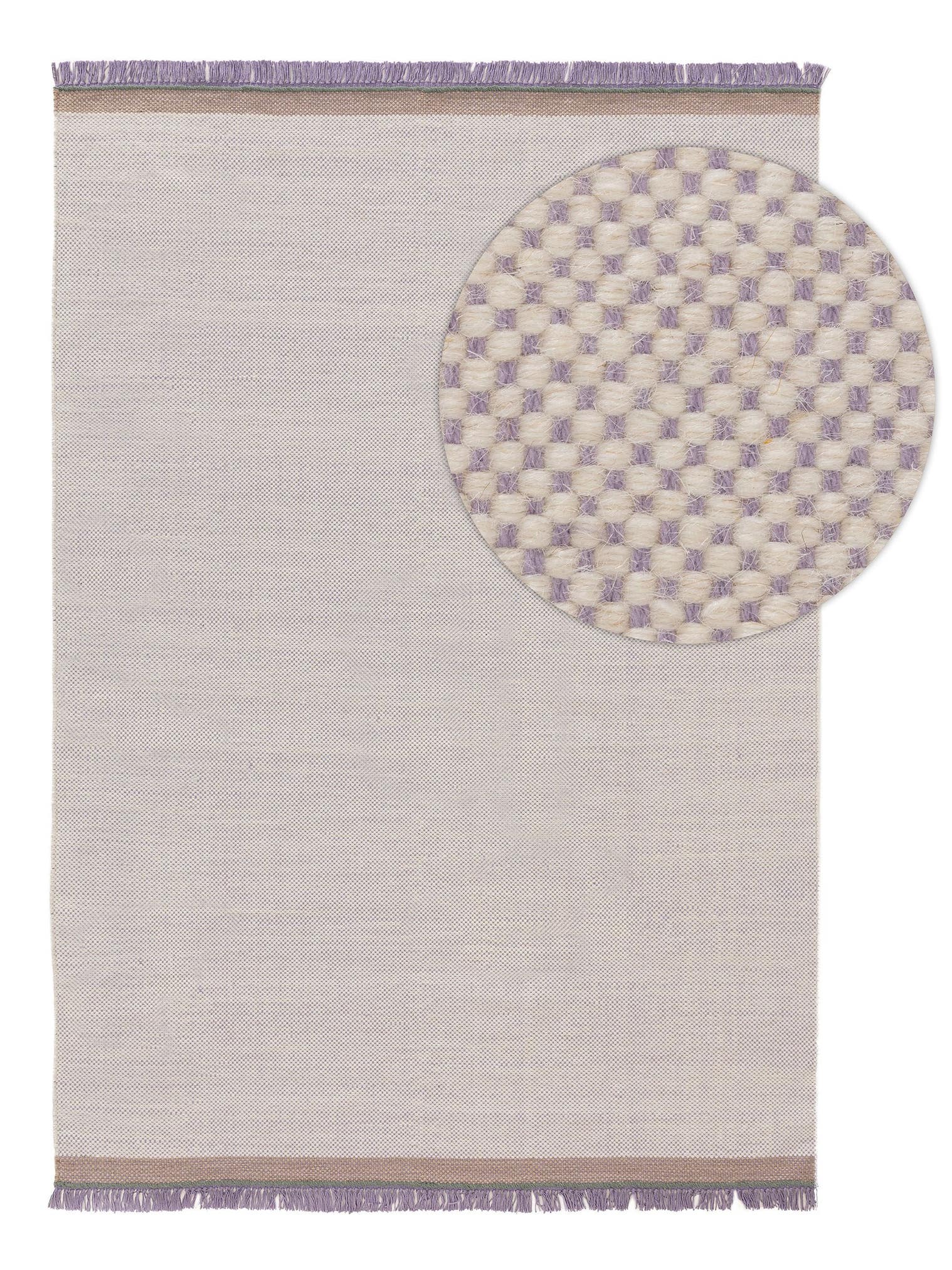 Tappeto di 60% Lana, 40% Cotone in Viola con pelo alto 1- 5 mm da benuta Pop