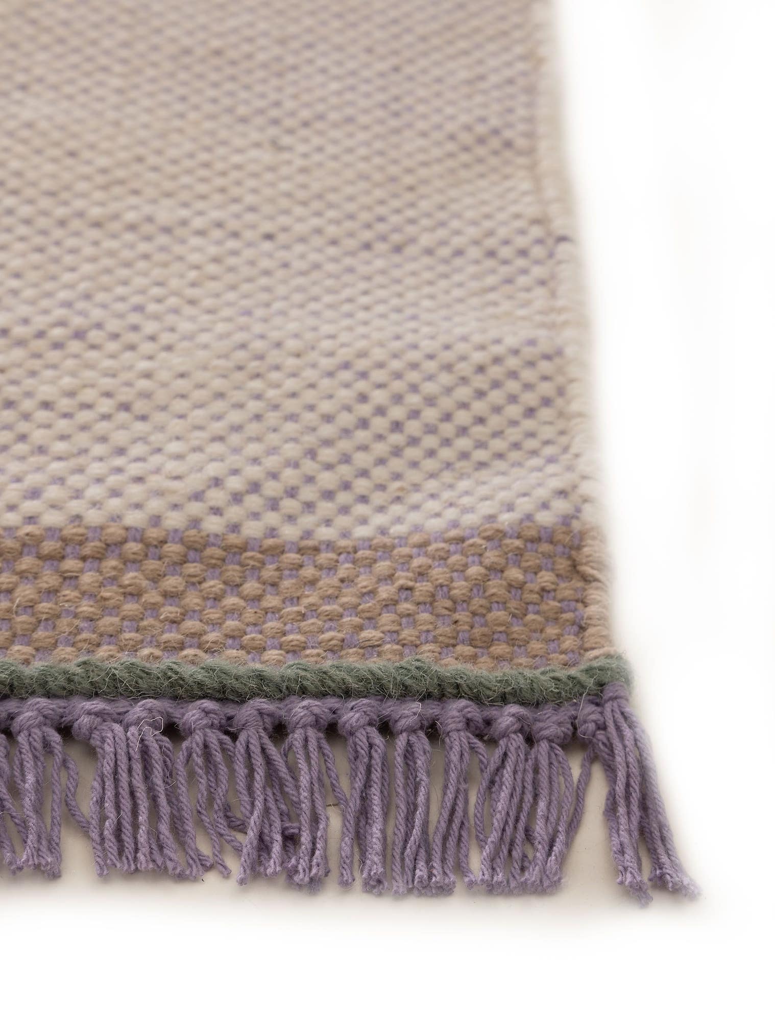 Tappeto di 60% Lana, 40% Cotone in Viola con pelo alto 1- 5 mm da benuta Pop