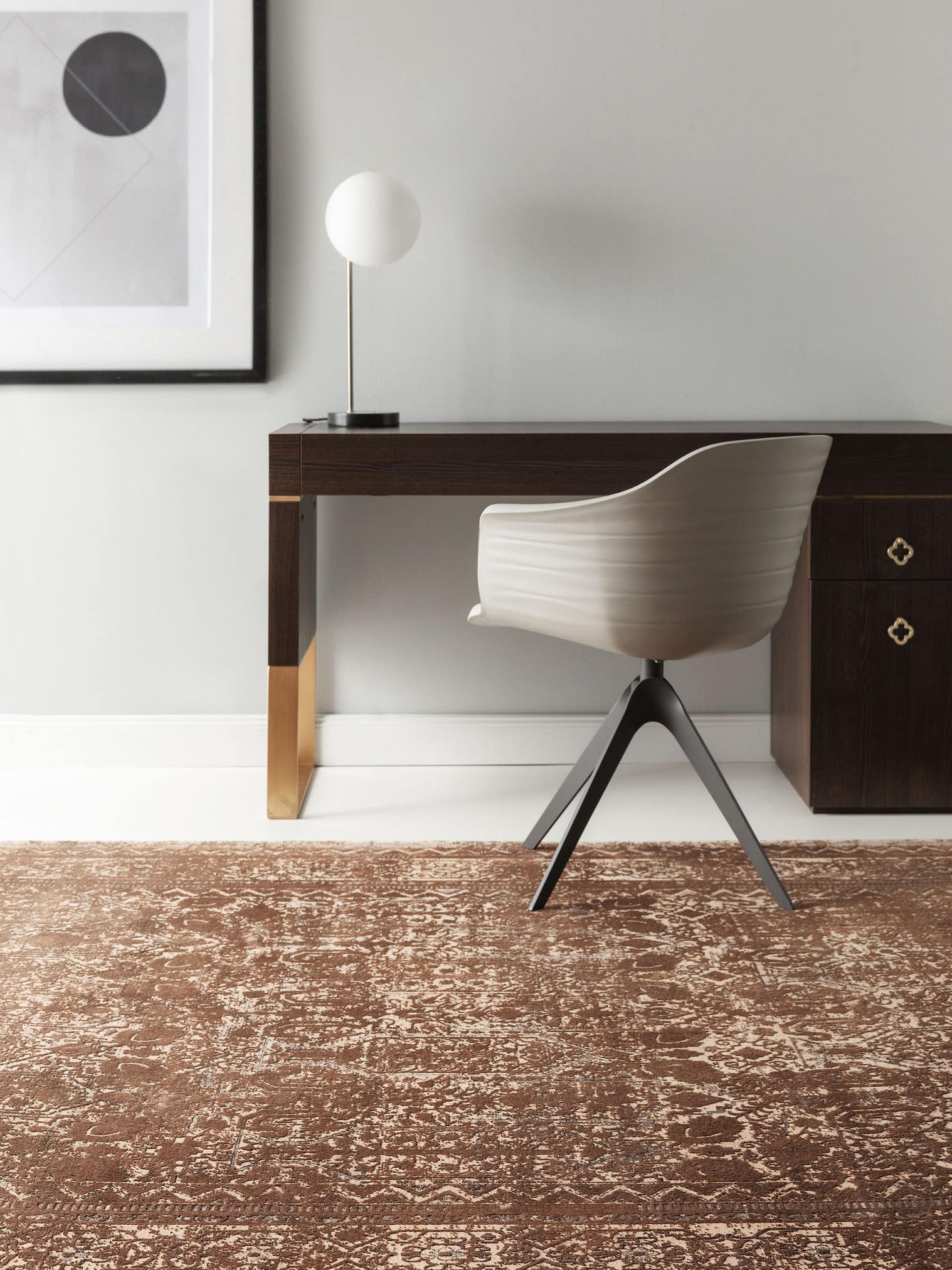 Teppich aus 80% Viskose, 20% Polyacryl in Gelb mit 6 bis 10 mm hohem Flor von benuta