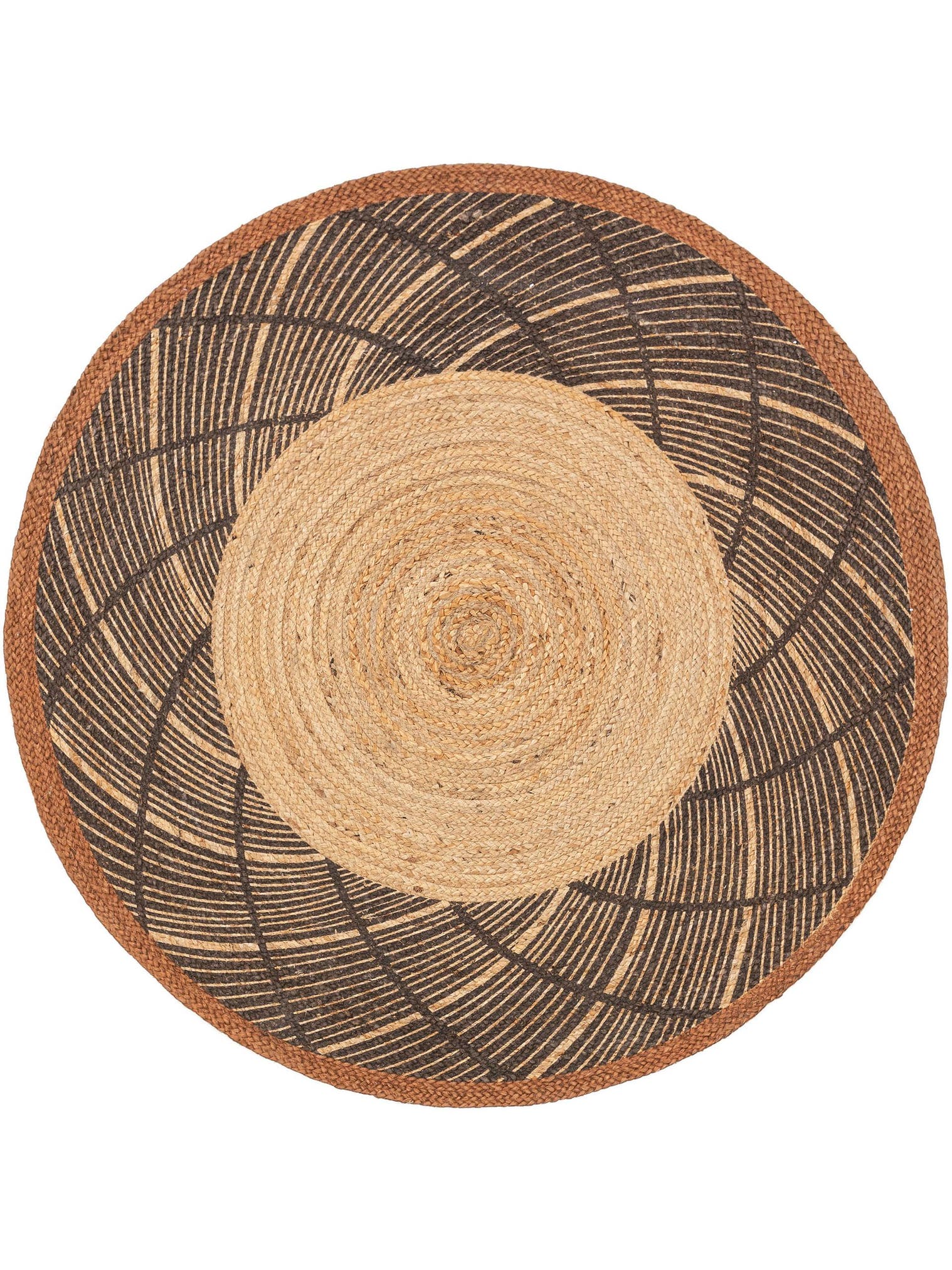 Matta av 100% Jute i Brun med 1- 5 mm hög lugg från benuta Pure