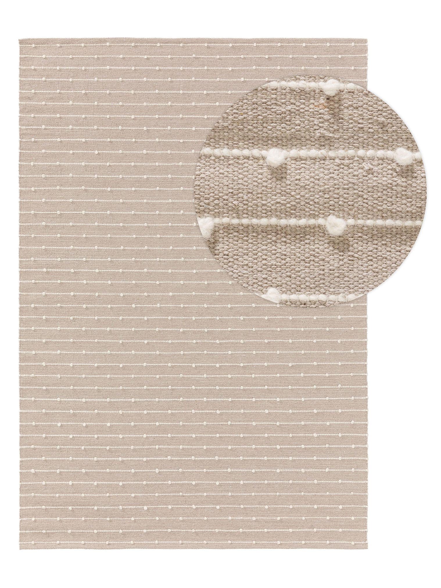 Tappeto di 80% cotton, 20% wool in Beige con pelo alto 1- 5 mm da Lytte