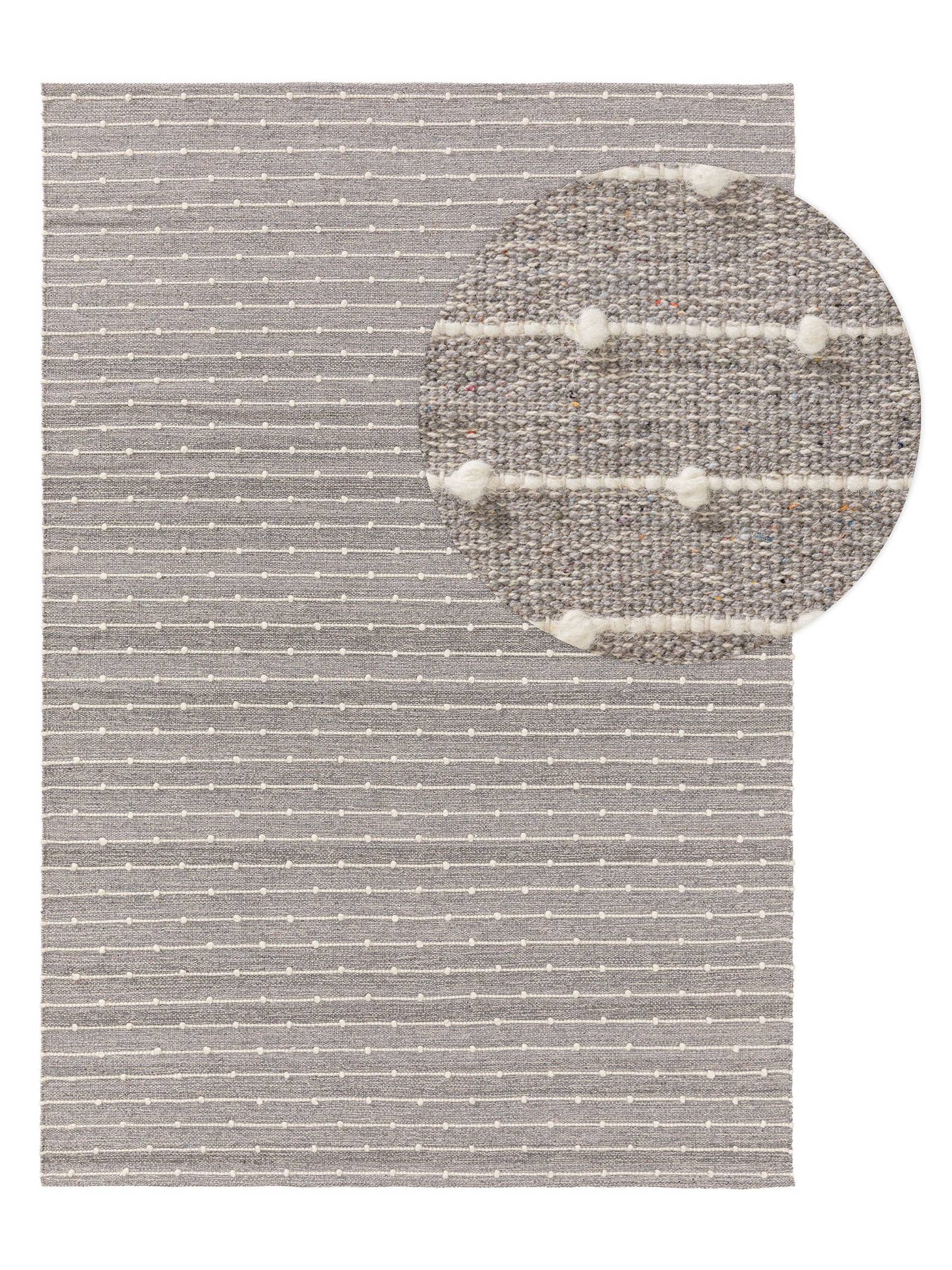 Rug made of 80% cotton, 20% wool in Grey with a 1- 5 mm high pile by Lytte