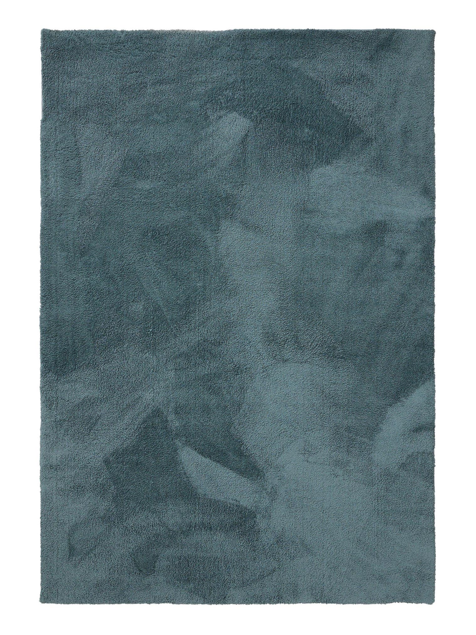 Tapis en 100% Polyester (Microfibres) en Bleu avec une pile de 21 - 30 mm de hauteur de benuta Nest