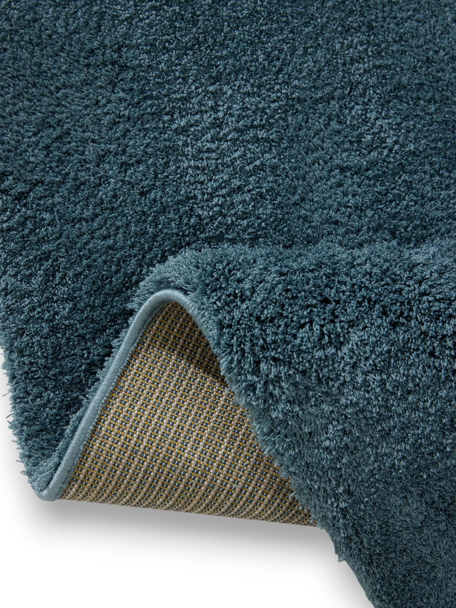 Tapis en 100% Polyester (Microfibres) en Bleu avec une pile de 21 - 30 mm de hauteur de benuta Nest