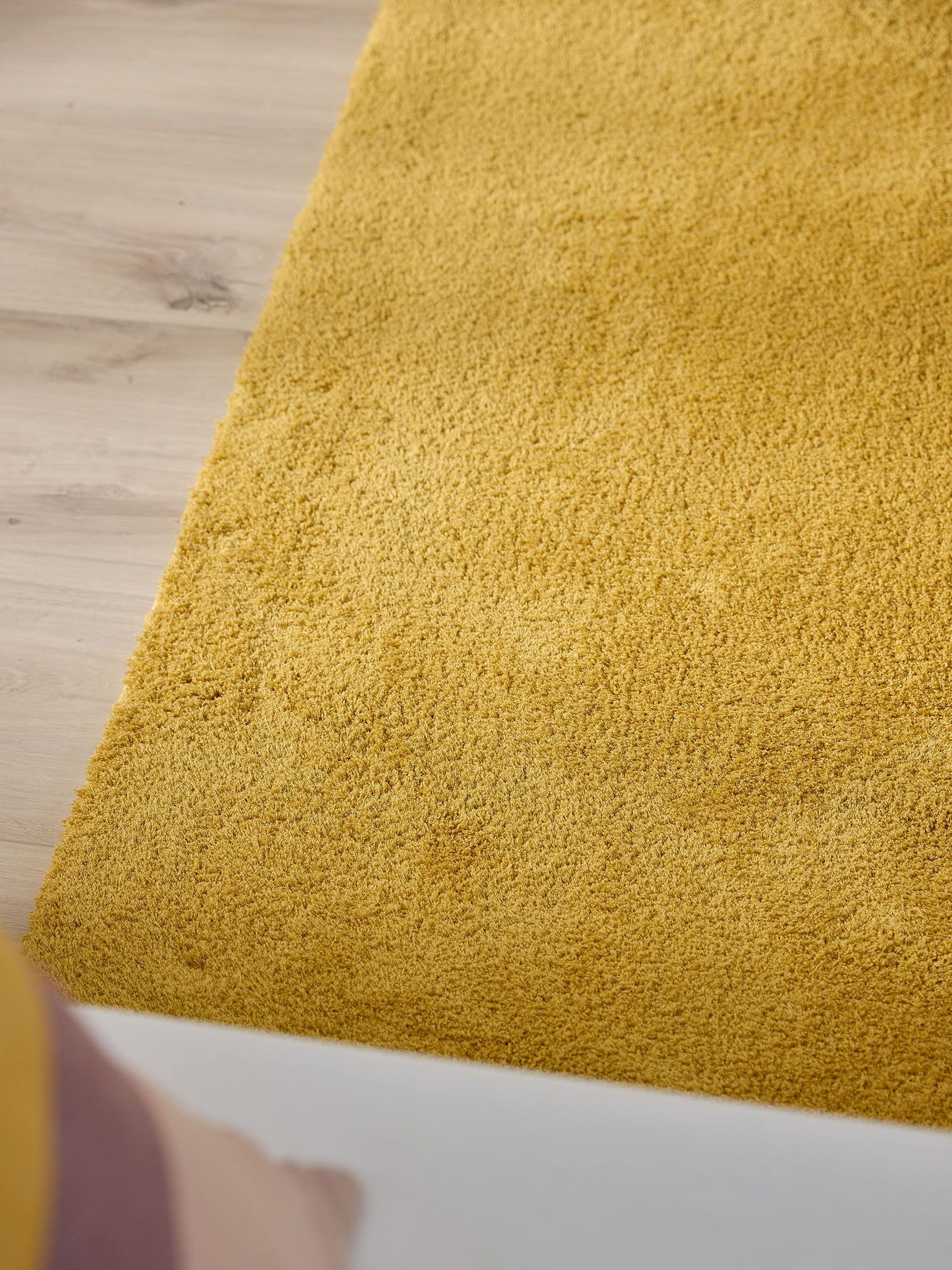 Tapis en 100% Polyester en Jaune avec une pile de 31 - 40 mm de hauteur de benuta Nest