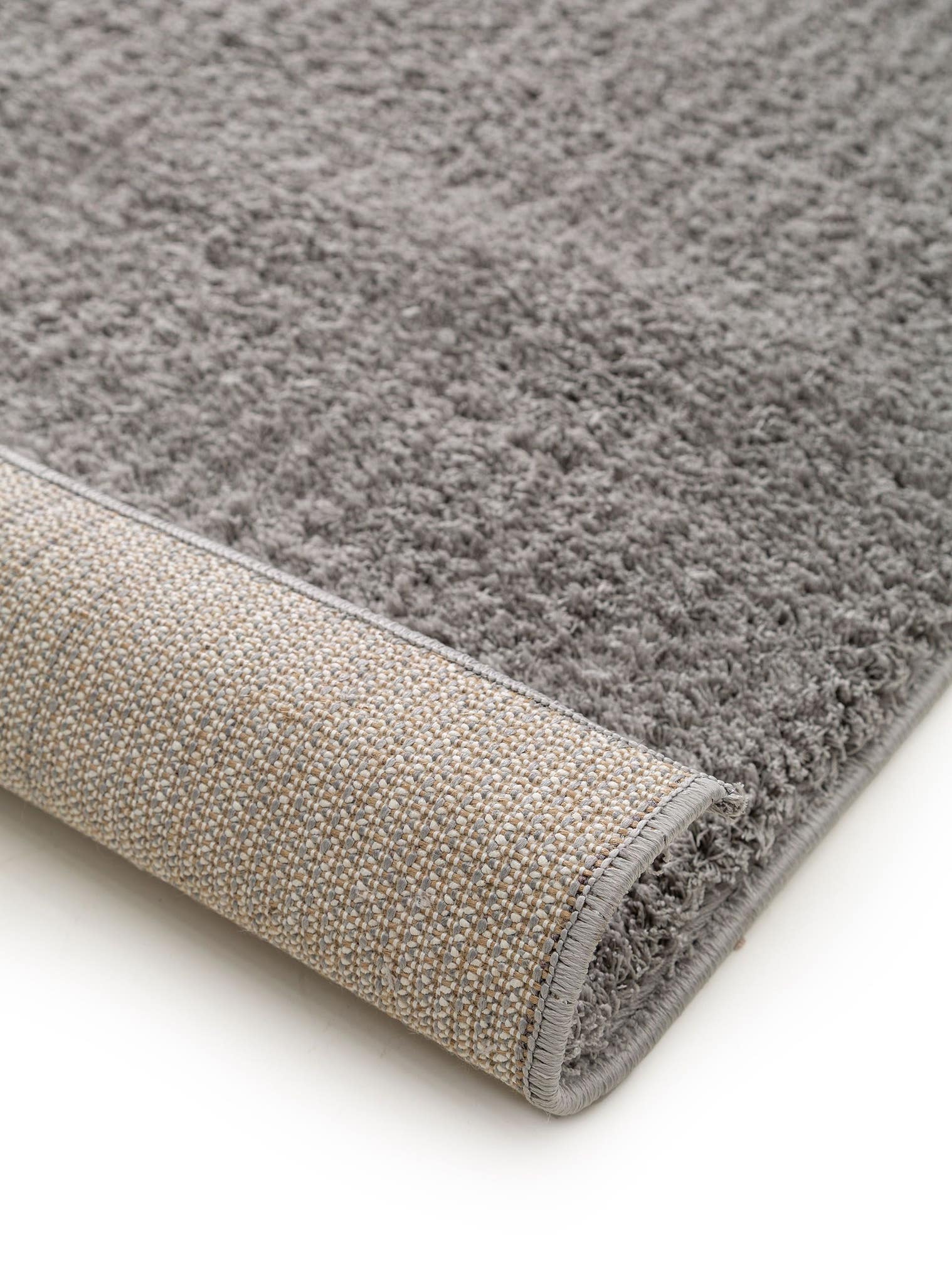 Tapis en 100% Polyester (Microfibres) en Gris avec une pile de 21 - 30 mm de hauteur de benuta Nest