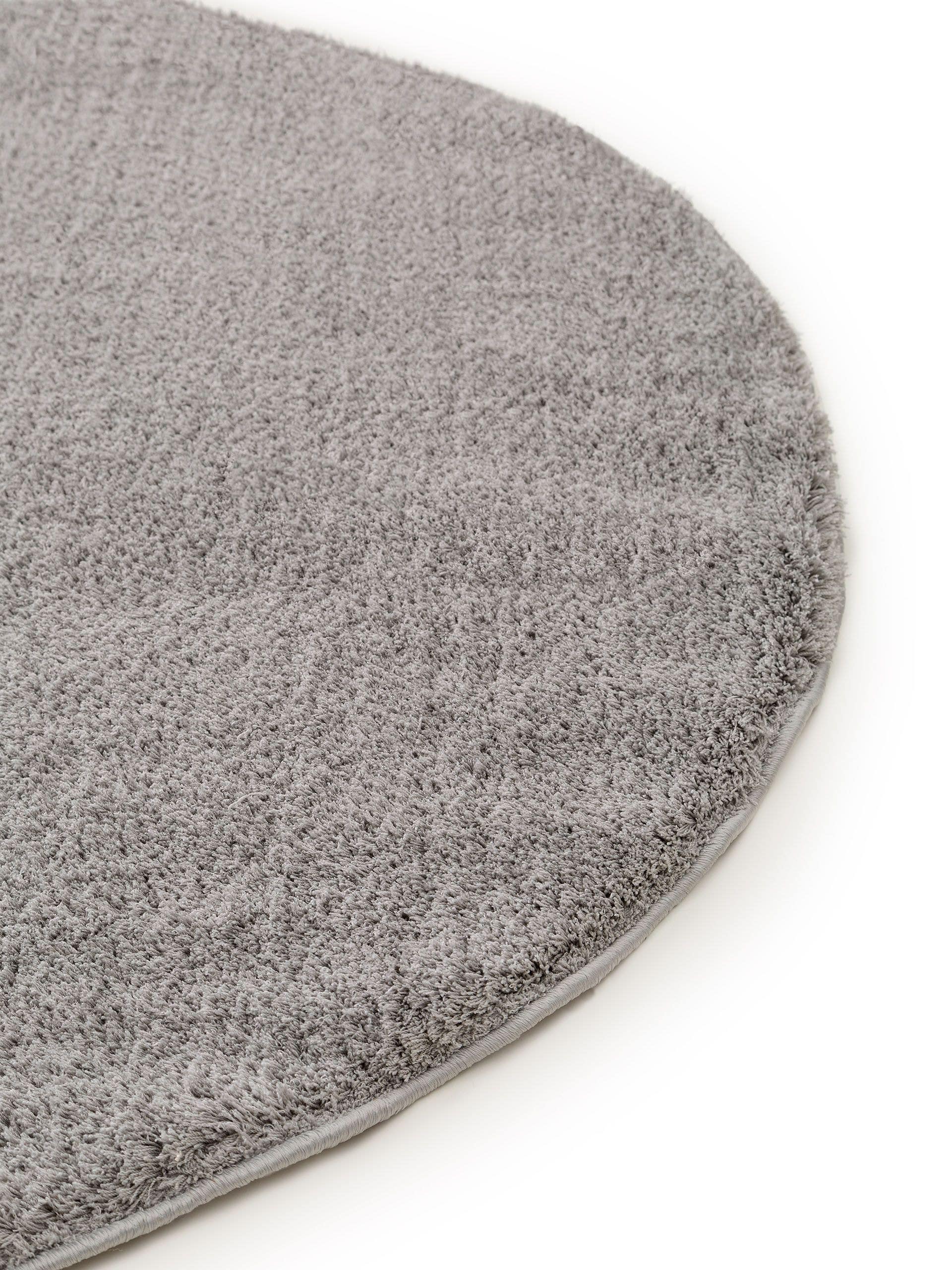 Rug made of 100% Polyester (Microfiber) in Grey with a 21 - 30 mm high pile by benuta Nest