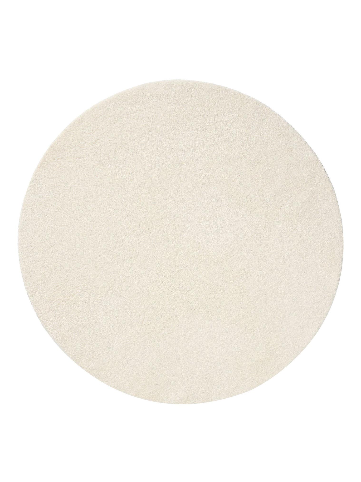 Tapijt van 100% Polyester (microfiber) in Wit met een 21 - 30 mm hoge pool van benuta Nest