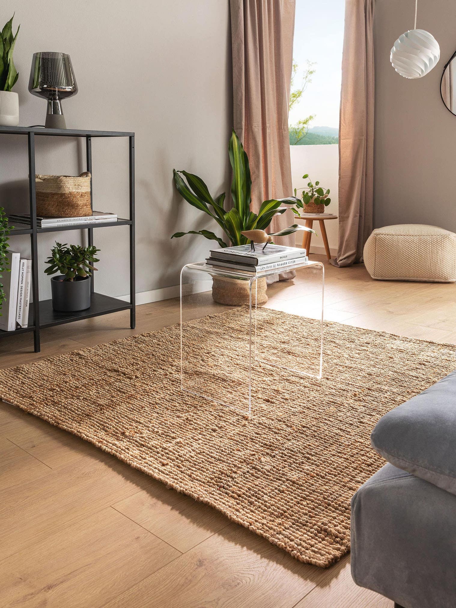 Tappeto di 100% Iuta in Beige con pelo alto 1- 5 mm da benuta Pure