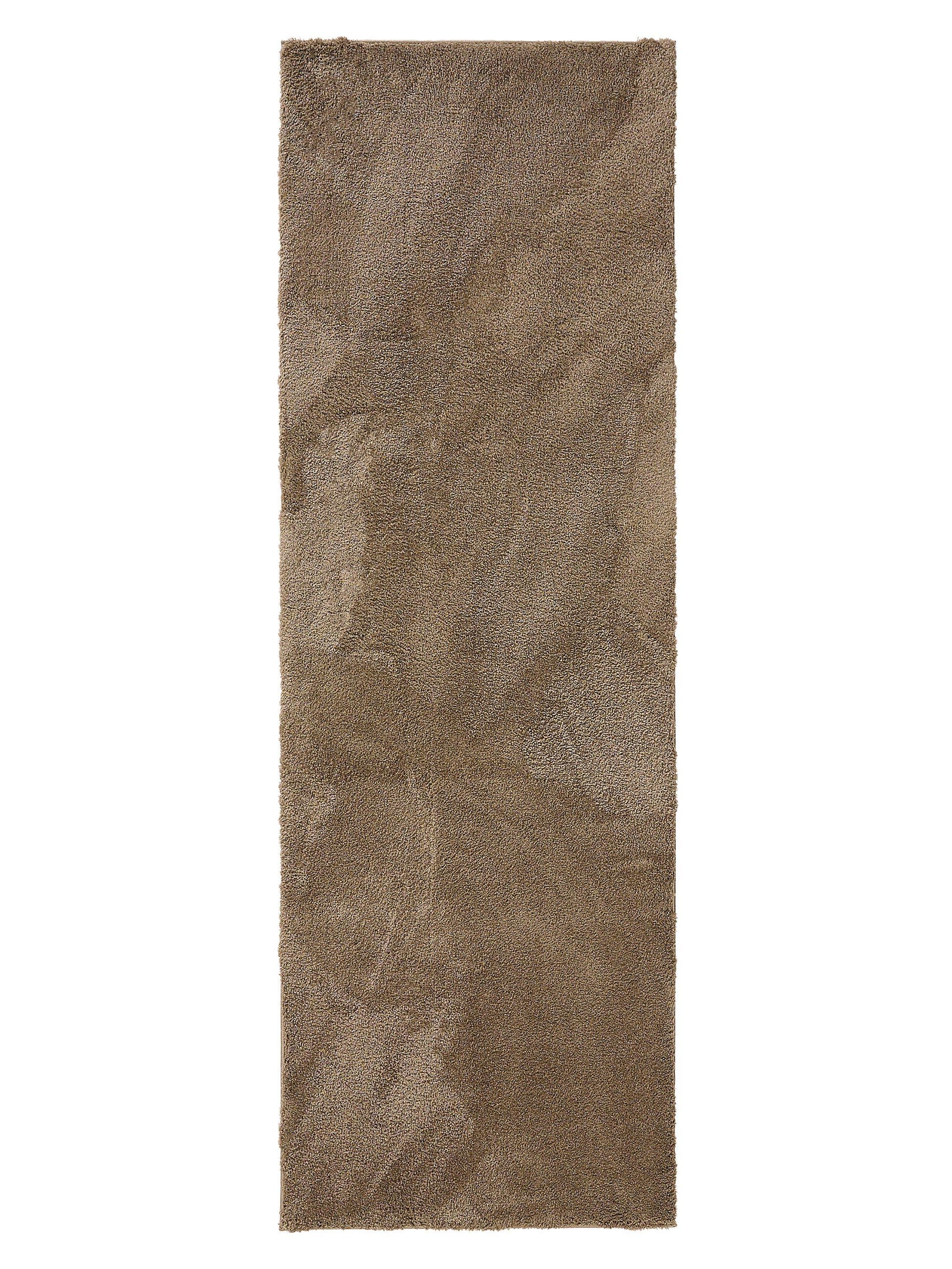 Tapijt van 100% Polyester (microfiber) in Beige met een 21 - 30 mm hoge pool van benuta Nest